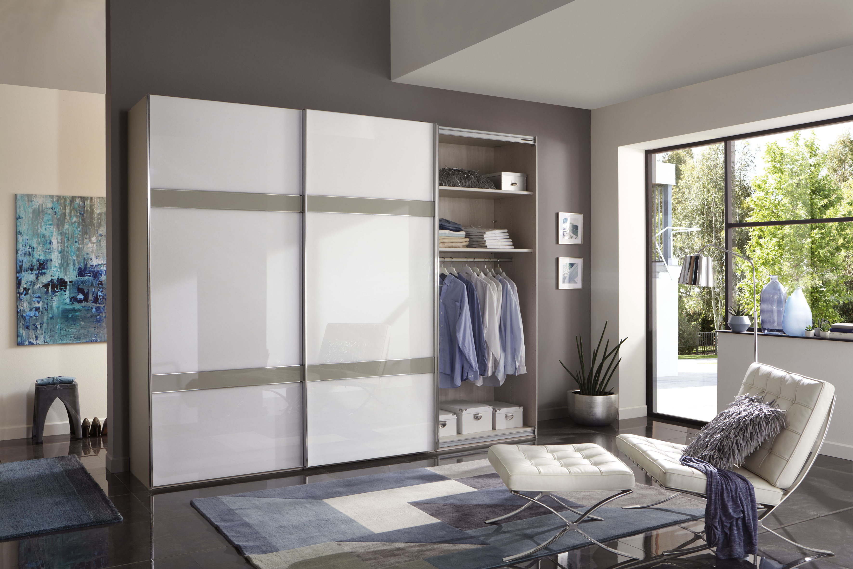 Thumbnail - WIEMANN Schwebetürenschrank "Rialto" hochwertige Glasfront mit Querriegeln