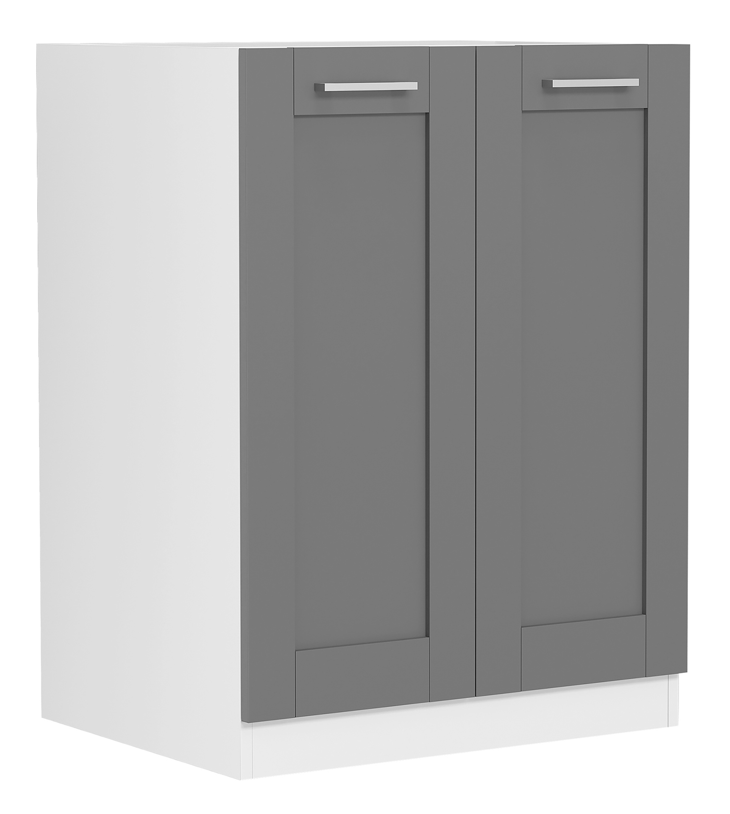 Unterschrank VCM, B:60cm T:46cmweiß, anthrazit, Obermaterial: 100% Holz Wood., Küche, Schränke, "Küchenschrank 60 cm Unterschrank Drehtüren Colura"