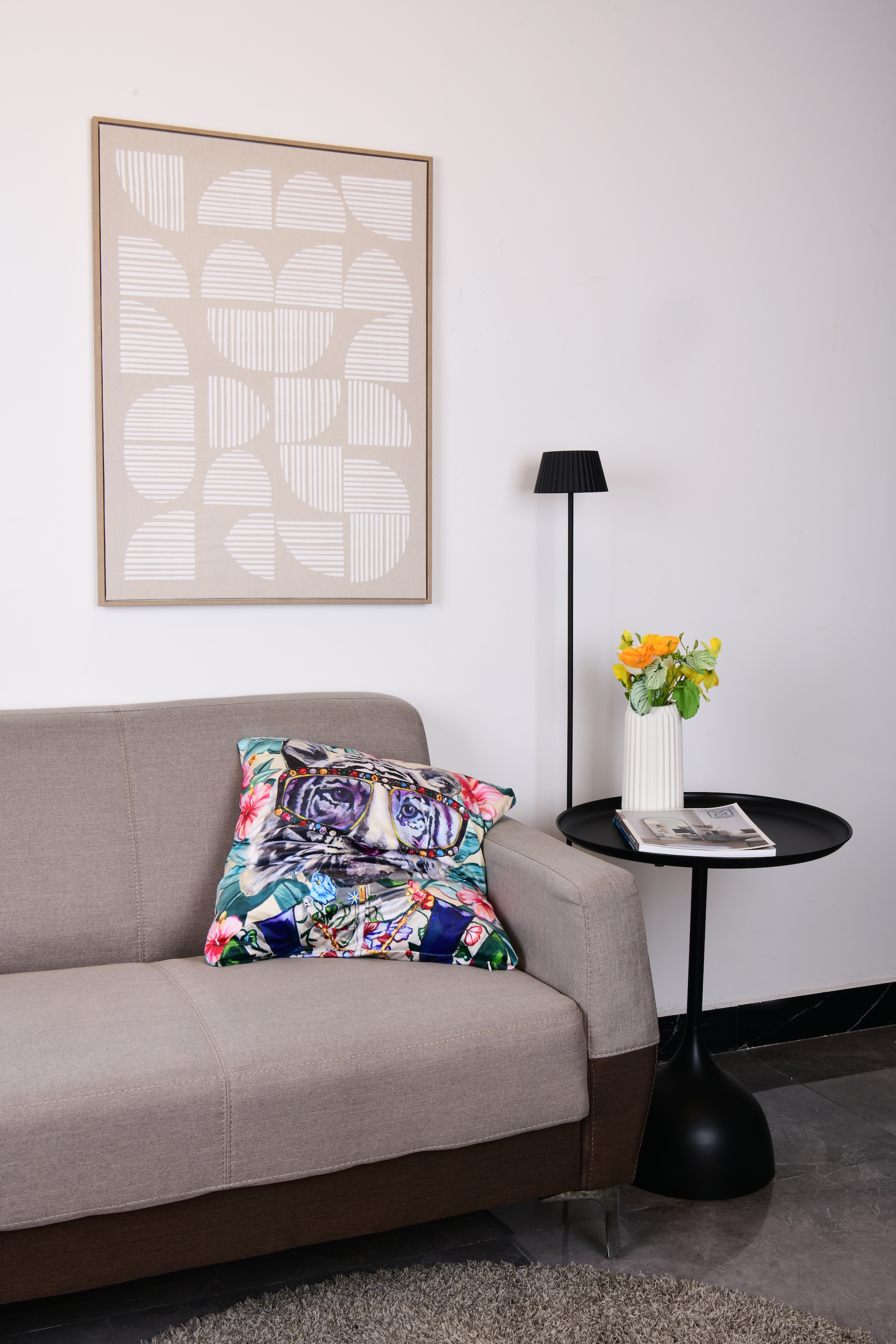 MIRRORS AND MORE Dekokissen »TIGRO« gemustert, Dekokissen mit Füllung