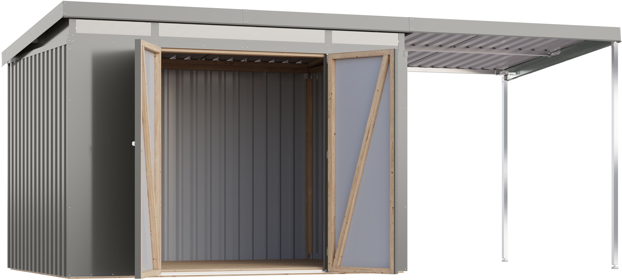 Karibu Gerätehaus »Argonium 3 SET mit Anbaudach«