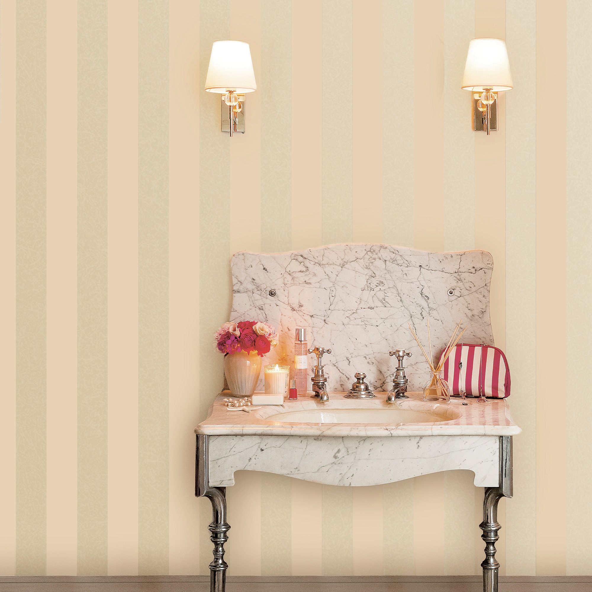 LAURA ASHLEY "Lilleescent Streifen" Streifen FSC zertifiziert, mit lebhaftem Druck, 10 Meter Länge