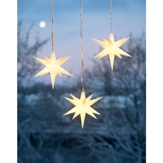 IC Winterworld LED-Lichterkette »Weihnachtsbeleuchtung mit Sternen, LED  Deko«, 3 St.-flammig, Weihnachtsdeko für den geschützen Außenbereich, mit 6  Stunden Timer | BAUR