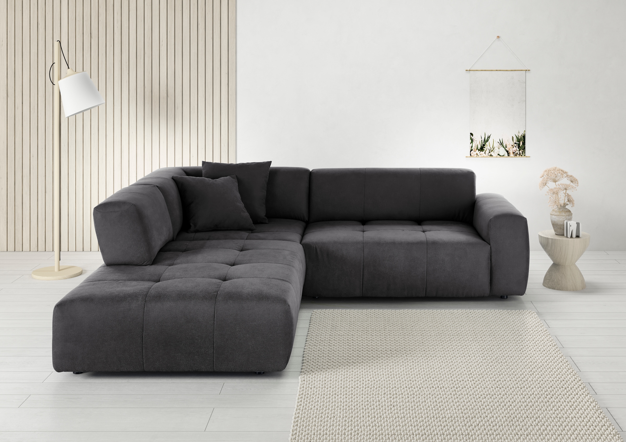 3C Candy Ecksofa "Yoshy Komfortsofa, bequem und modern, hochwertige Verarbeitungsdetails" Zwei verschiedene Sitztiefen durch verstellbare Rückenlehne, L-Form