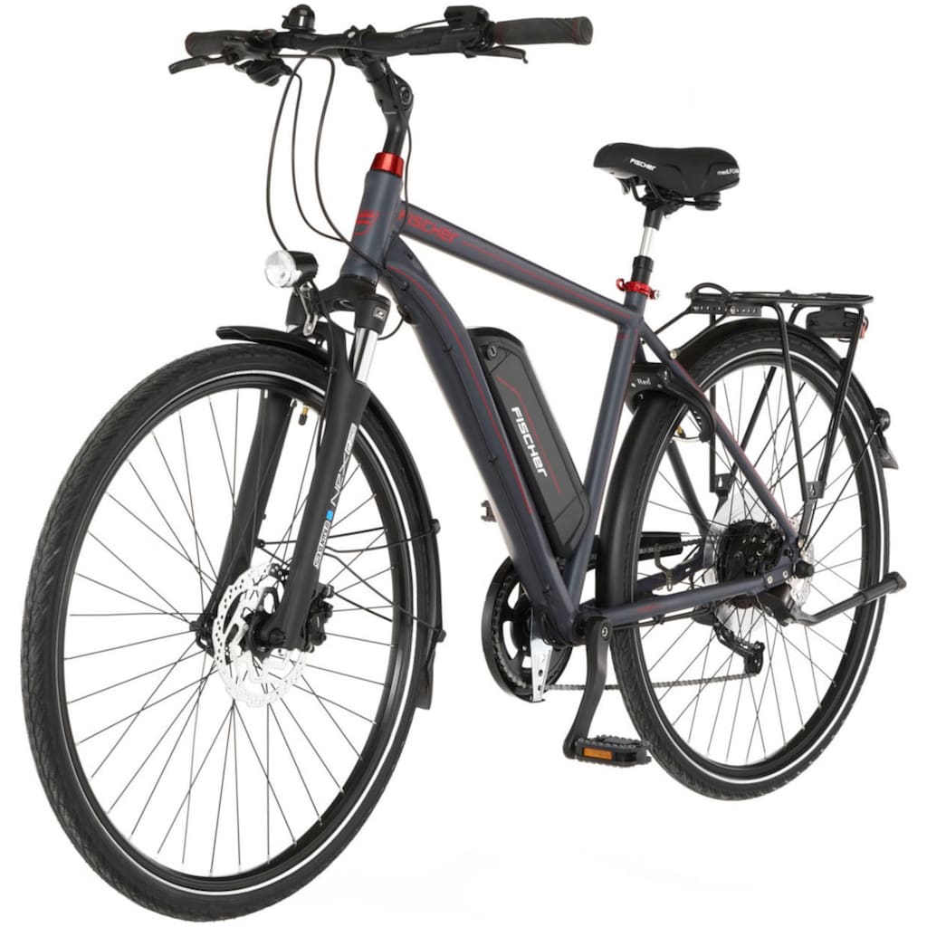 FISCHER Fahrrad E-Bike »VIATOR 1.0 Diamant 50«, 8 Gang, Shimano, Acera, Heckmotor 250 W, (mit Faltschloss)