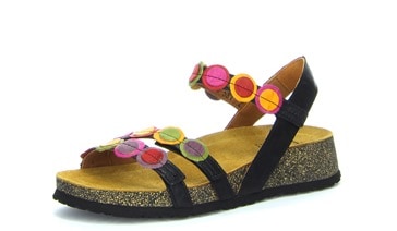 Think! Sandale »KOAK«, Sommerschuh, Sandalette, Keilabsatz, mit farbenfrohen Applikationen
