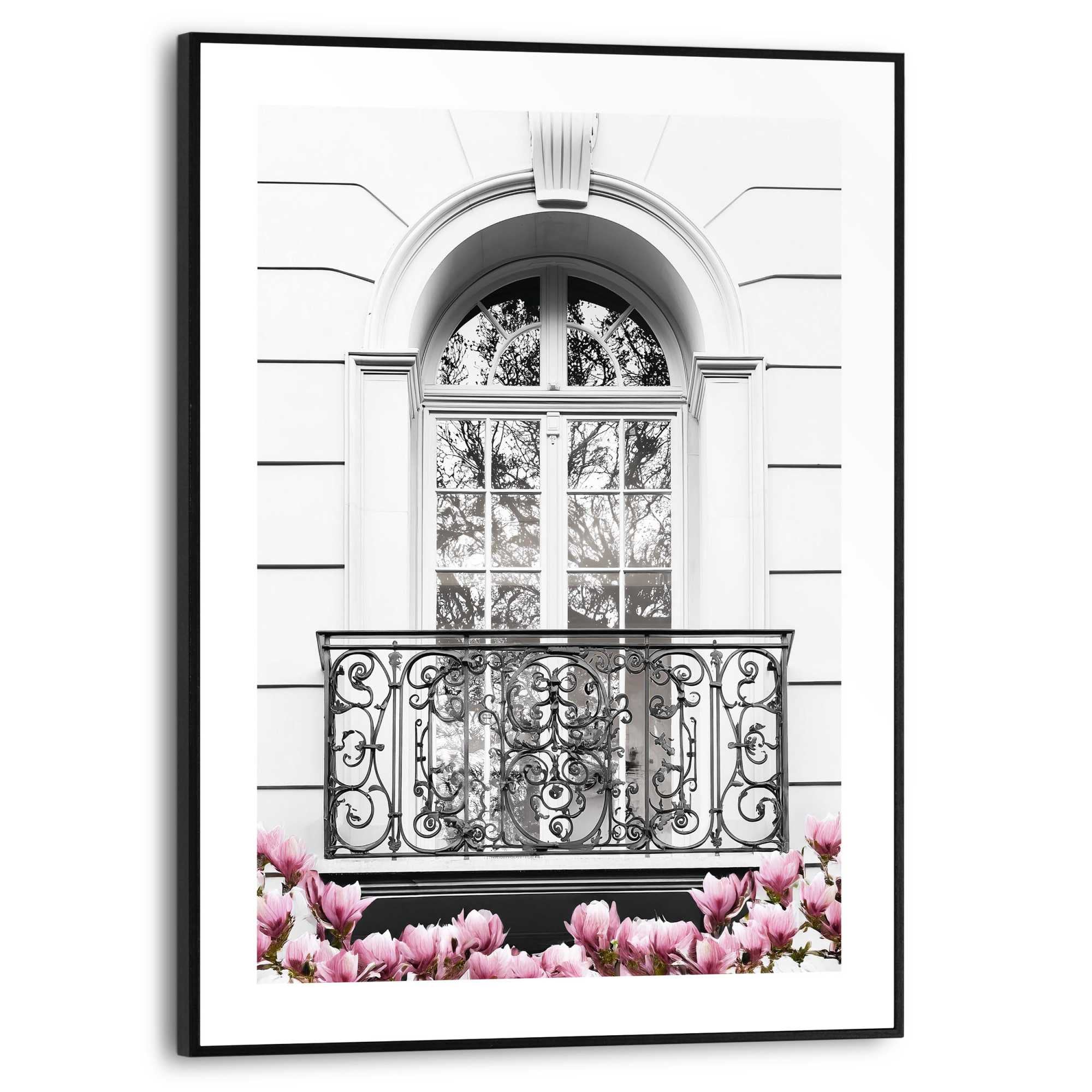 Reinders Poster "Romantischer Balkon", Wohnzimmer - Schwarz-Weiß - MDF - Ge günstig online kaufen
