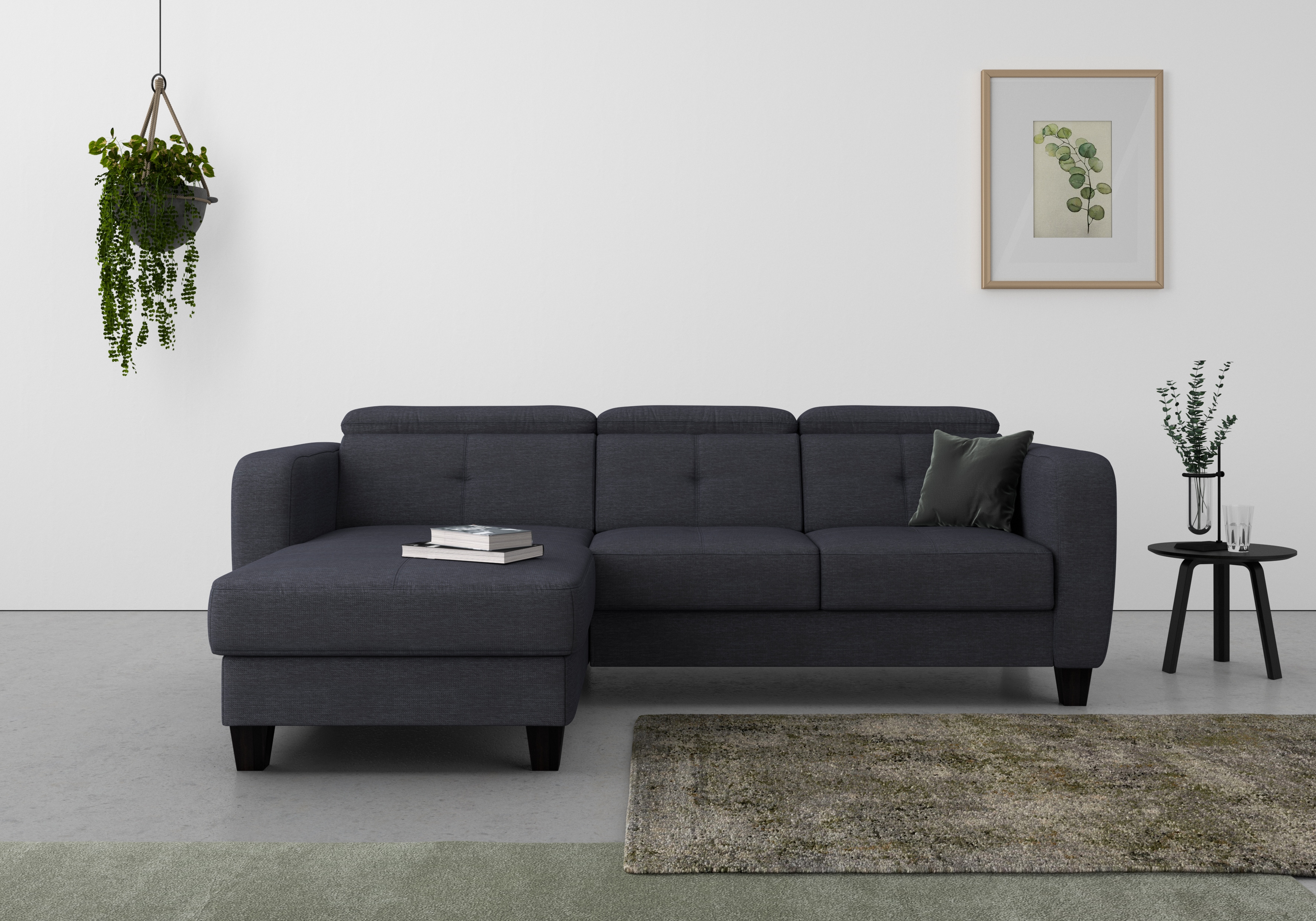 sit&more Ecksofa "Belluci L-Form" inklusive Federkern, wahlweise mit Schlaffunktion und Bettkasten