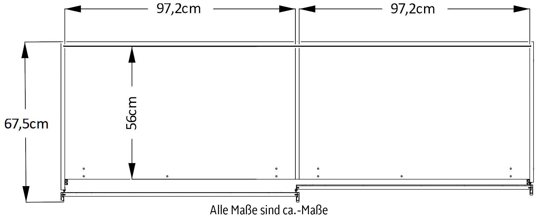 STAUD Schwebetürenschrank »Sonate Rom mit Spiegel, Made in Germany«, Mit vier verschiedenen Ausstattungsvarianten