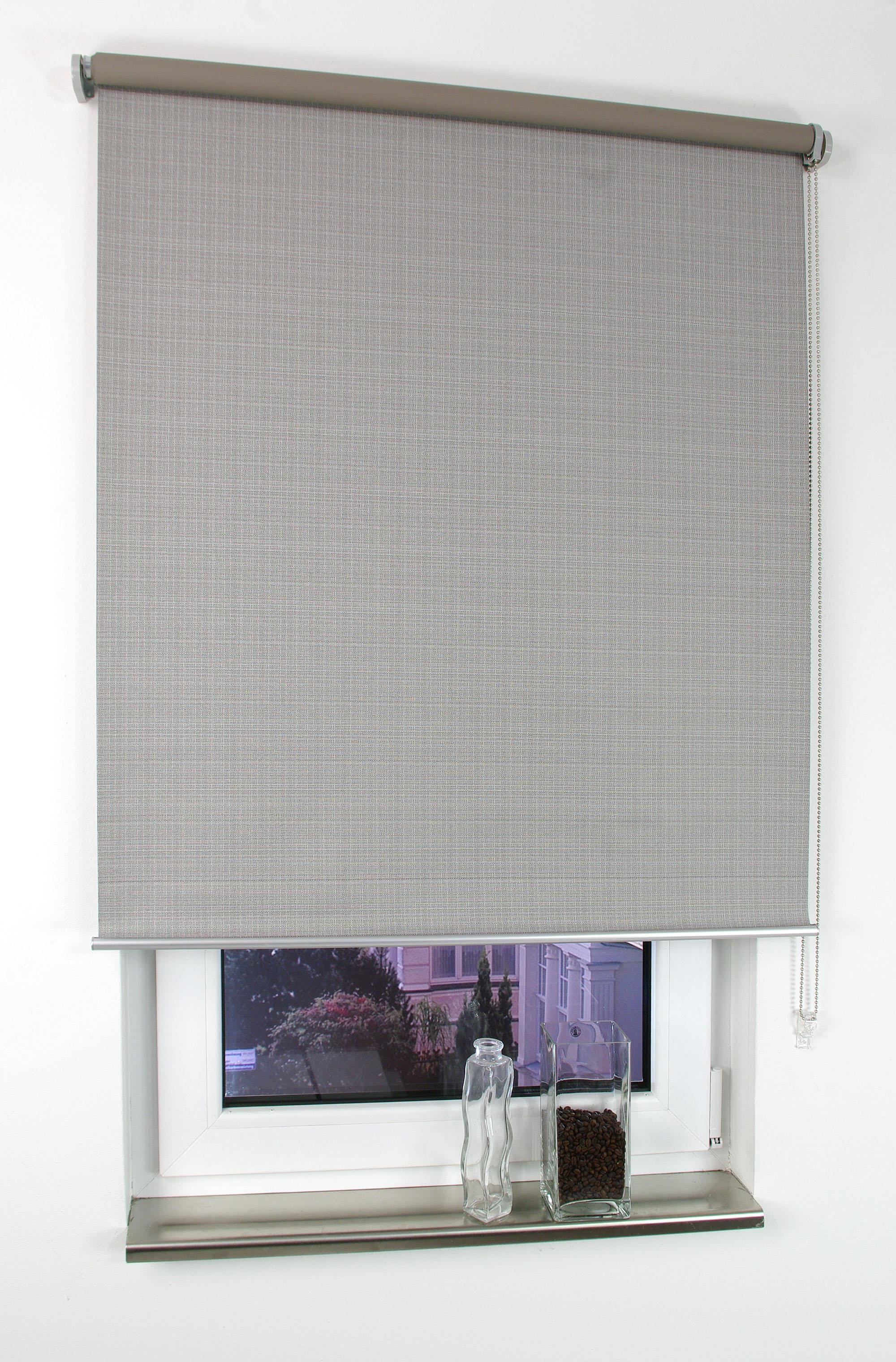 Seitenzugrollo LIEDECO, B:62cm H:175cm, grau, Polyester, Rollos, "Struktur", Uni, im Festmaß