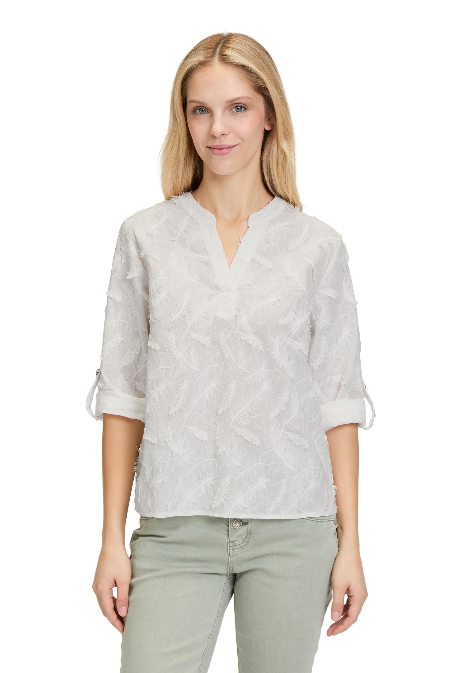 Cartoon Schlupfbluse "Cartoon Damen Casual-Bluse mit Stickerei" günstig online kaufen