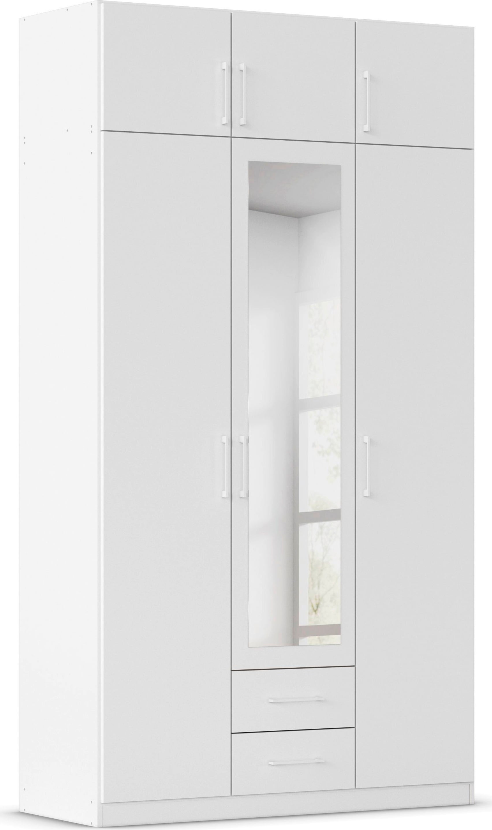 rauch Kleiderschrank "Schrank Garderobe Wäscheschrank GAMMA in 4 Breiten 91-226 cm" 3 verschiedene Ausstattungen BASIC/CLASSIC/PREMIUM (inkl. SOFT-CLOSE), mit Schubladen und Schrankaufsatz sowie Spiegel MADE IN GERMANY