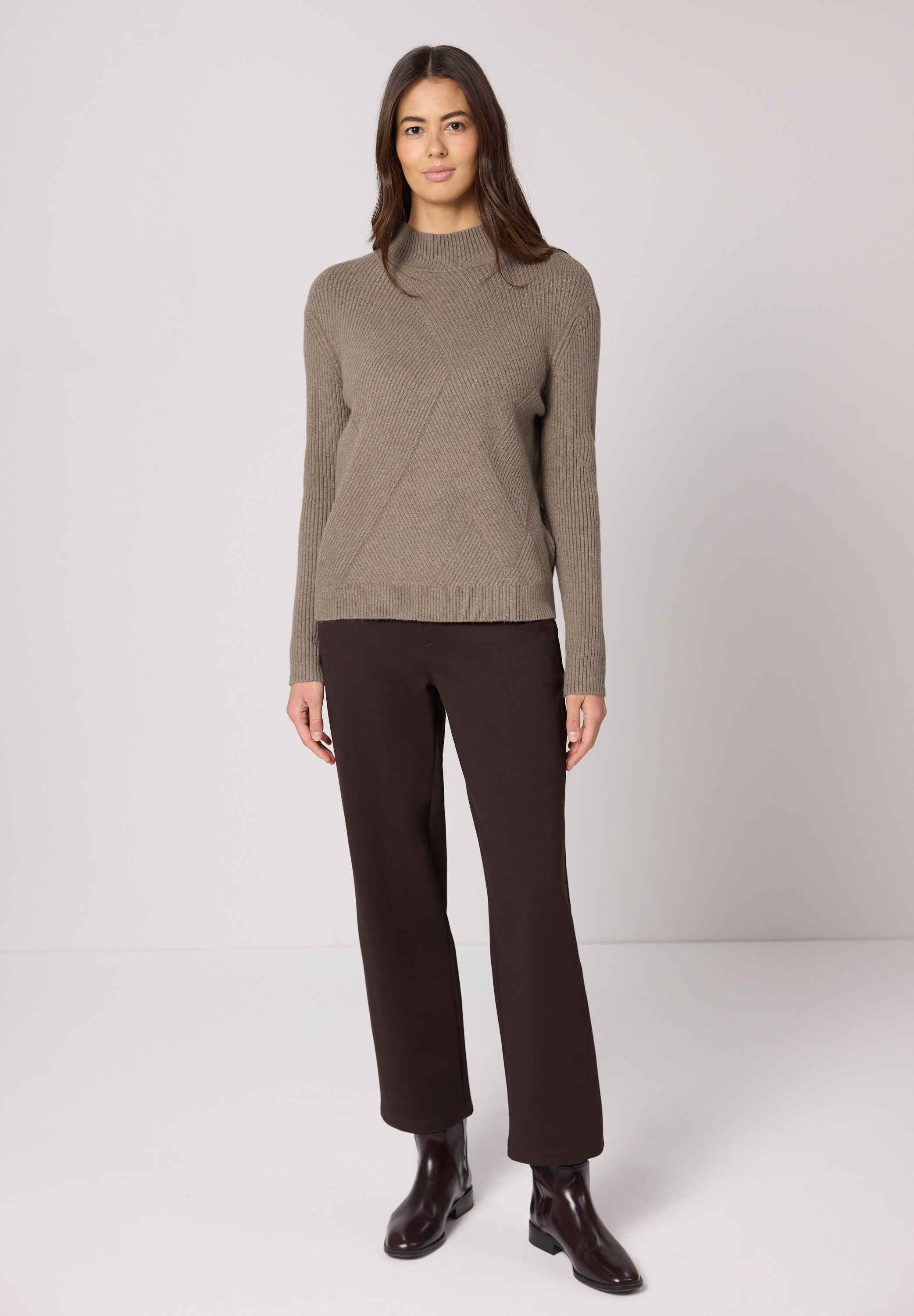 Thumbnail - STREET ONE Stehkragenpullover mit Streifen-Struktur