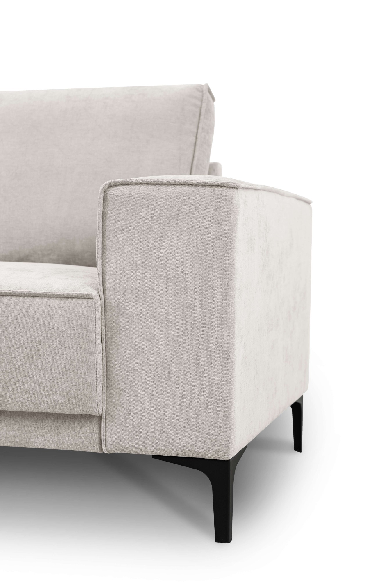 Places of Style 3-Sitzer »3er Sofa Oland, Struktur, Flachgewebe, Luxus-Microfaser, Boucle«, 224 cm, Wellenunterfederung, Skandi-Design, Metallfüße