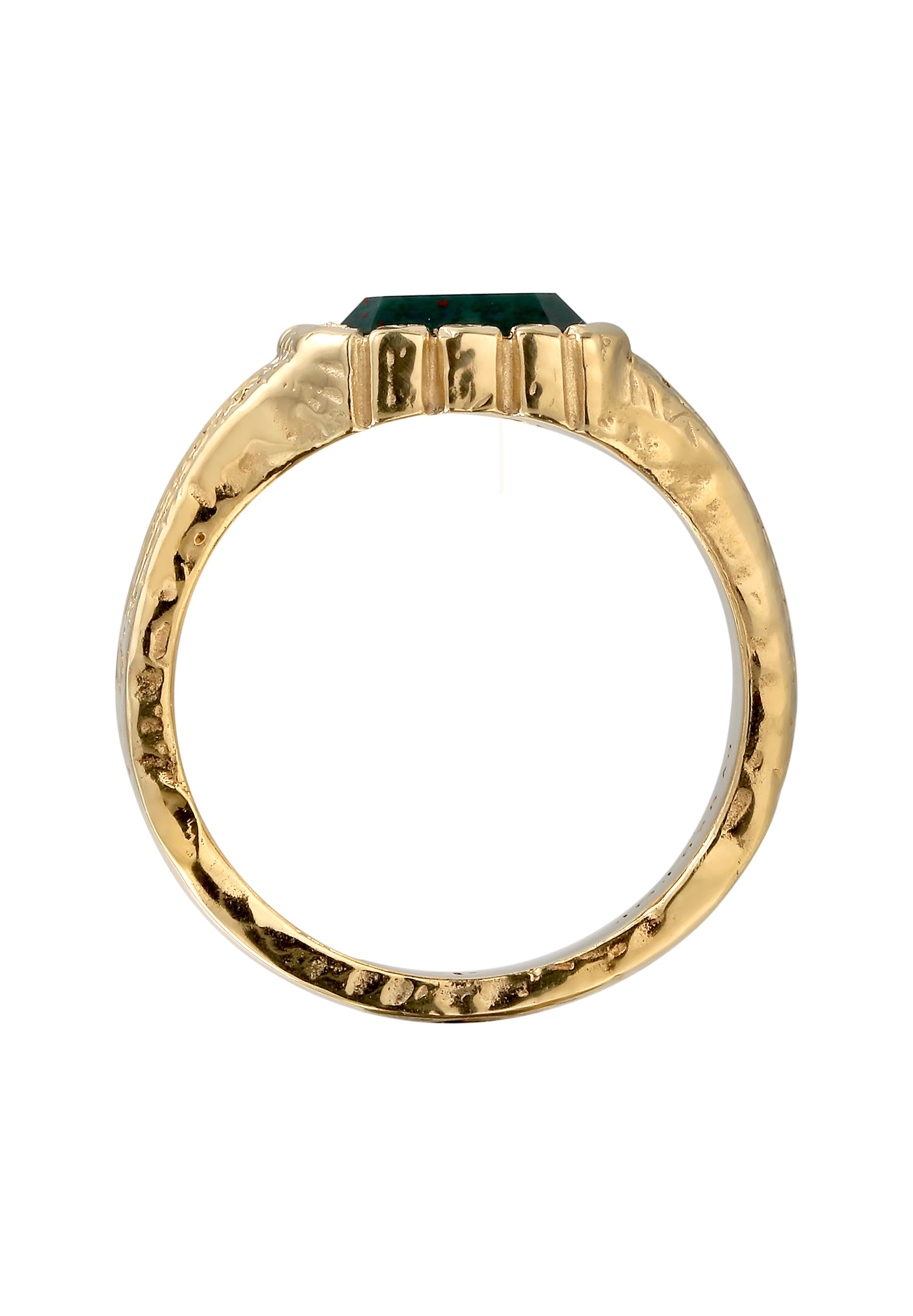Kuzzoi Silberring »Ring Rechteck Quarz Grün 925 Sterling Silber vergoldet«