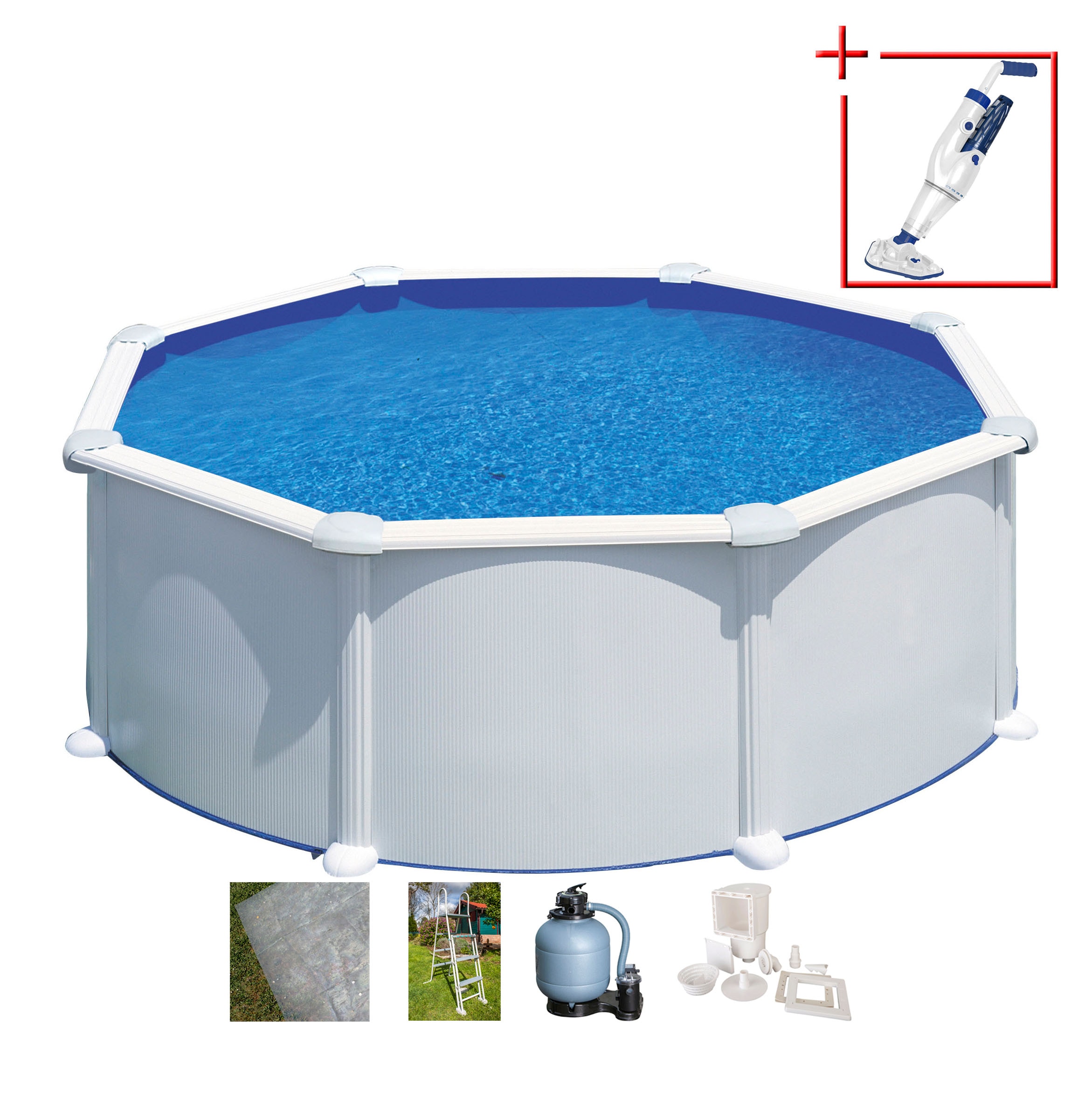 Gre Rundpool "ATLANTIS inkl. Zubehör" Höhe: 132 cm, in versch. Größen