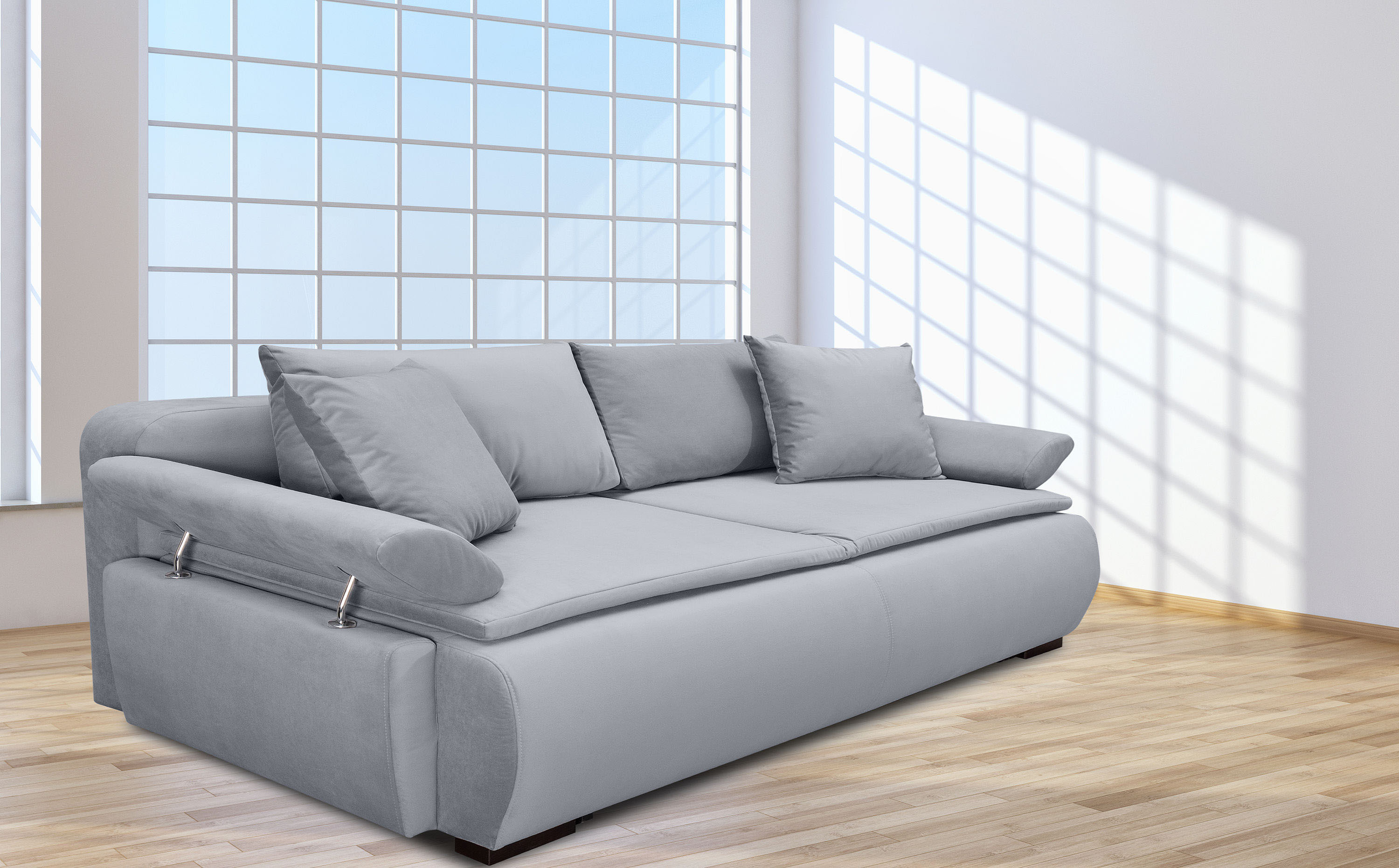 Thumbnail - Home affaire Schlafsofa "Romeo" mit Boxspringaufbau, Bettfunktion & Bettkasten, Dauerschlafsofa