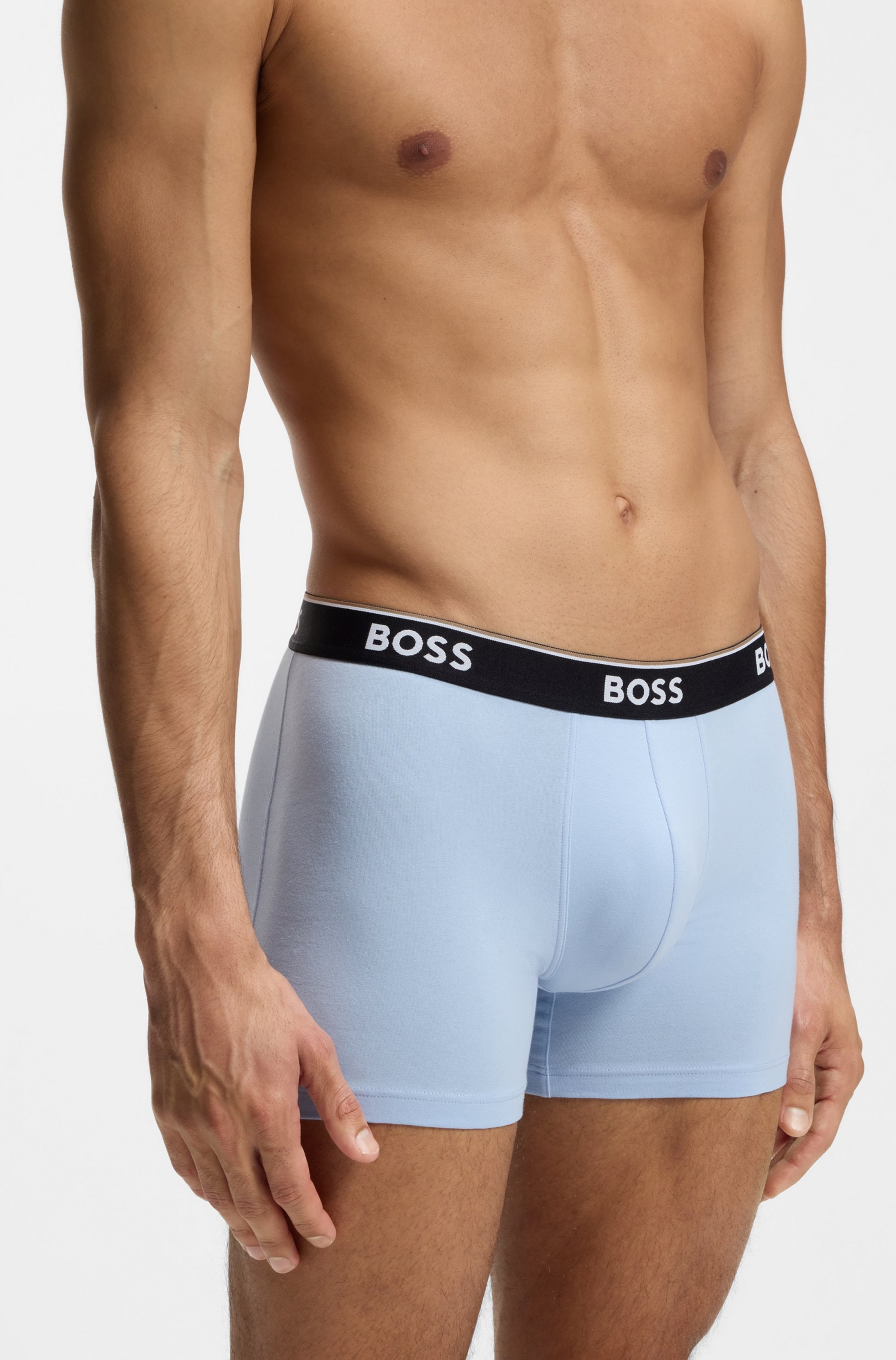 BOSS Boxershorts Packung, 3 Stk. aus bequemer Stretch-Baumwolle, körpernah, mittlere Bundhöhe