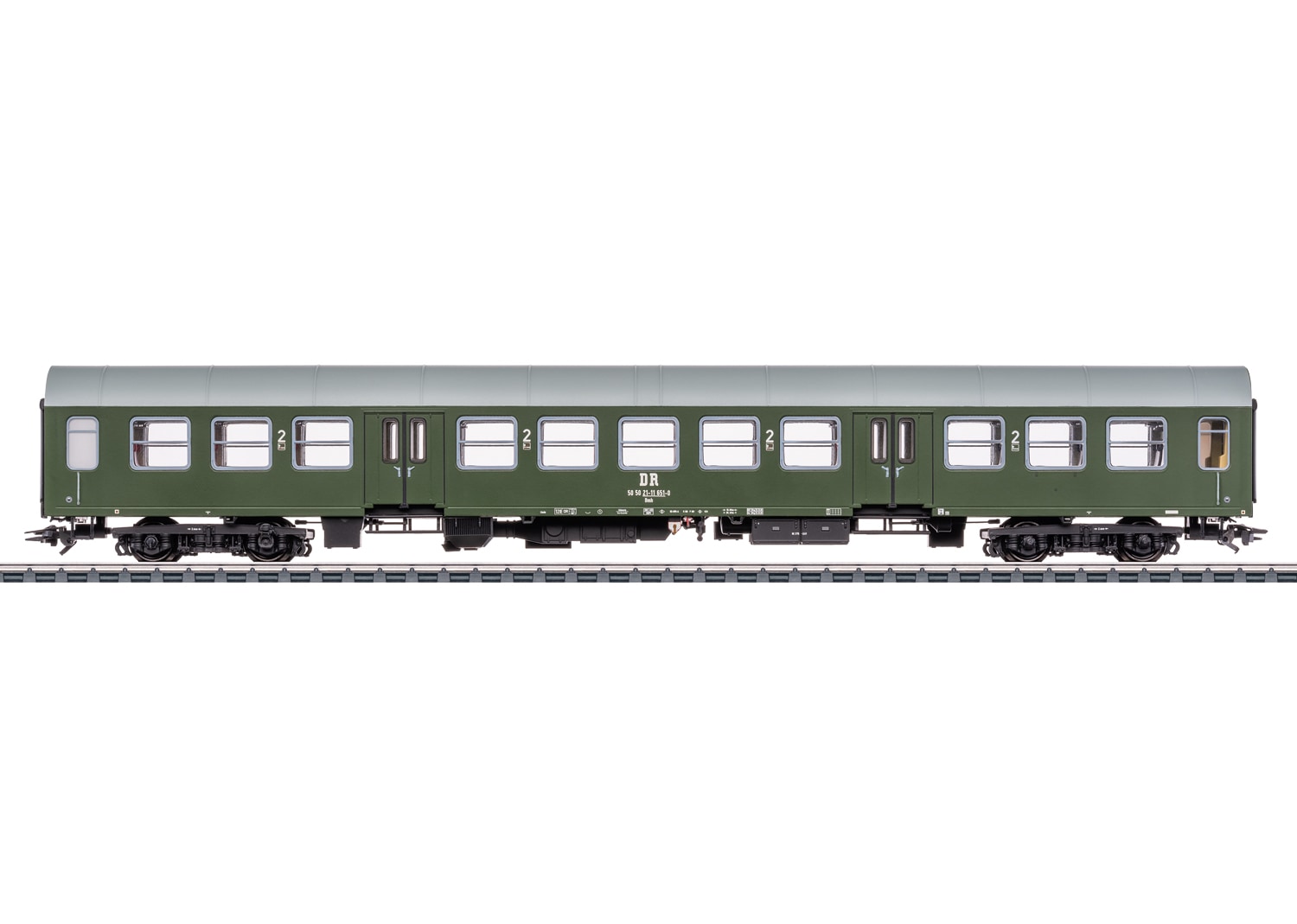 MÄRKLIN Kinder Personenwagen "Personenwagen Halberstädter Mitteleinstiegswagen - 42581"grün, Kunststoff, Metall, Modelleisenbahn-Fahrzeuge