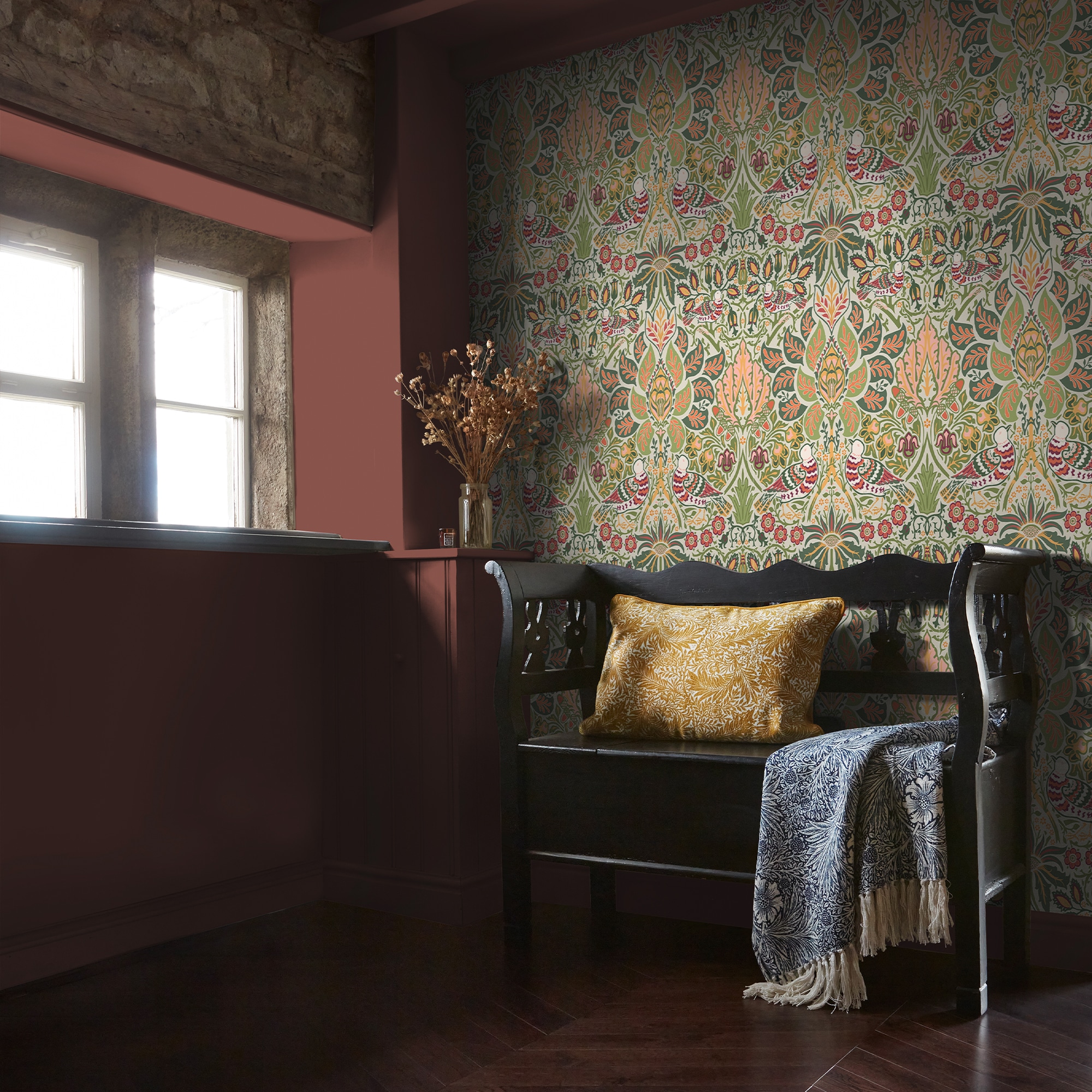 WILLIAM MORRIS AT HOME Vliestapete "Dove & Rose Olive" Motiv glatt Design Tapeten