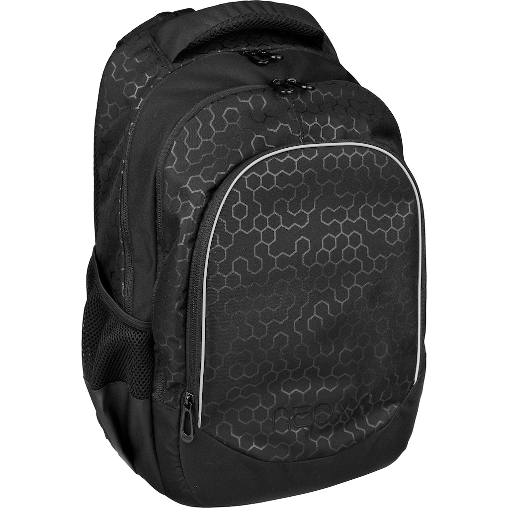 neoxx Schulrucksack »Fly, Lost in black«, Reflektionsnaht