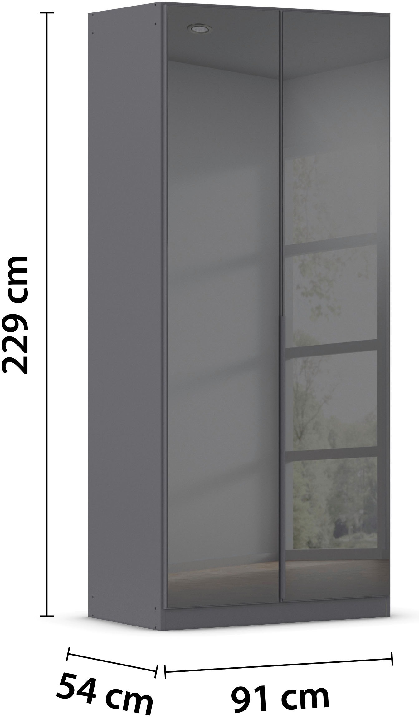 rauch Drehtürenschrank »Kleiderschrank Kleiderschränke Schrank Garderobe AGORDO mit Glasfront«, (in zwei Griff-Farben), durchdachte Innenausstattung, in 6 Breiten und 2 Höhen MADE IN GERMANY