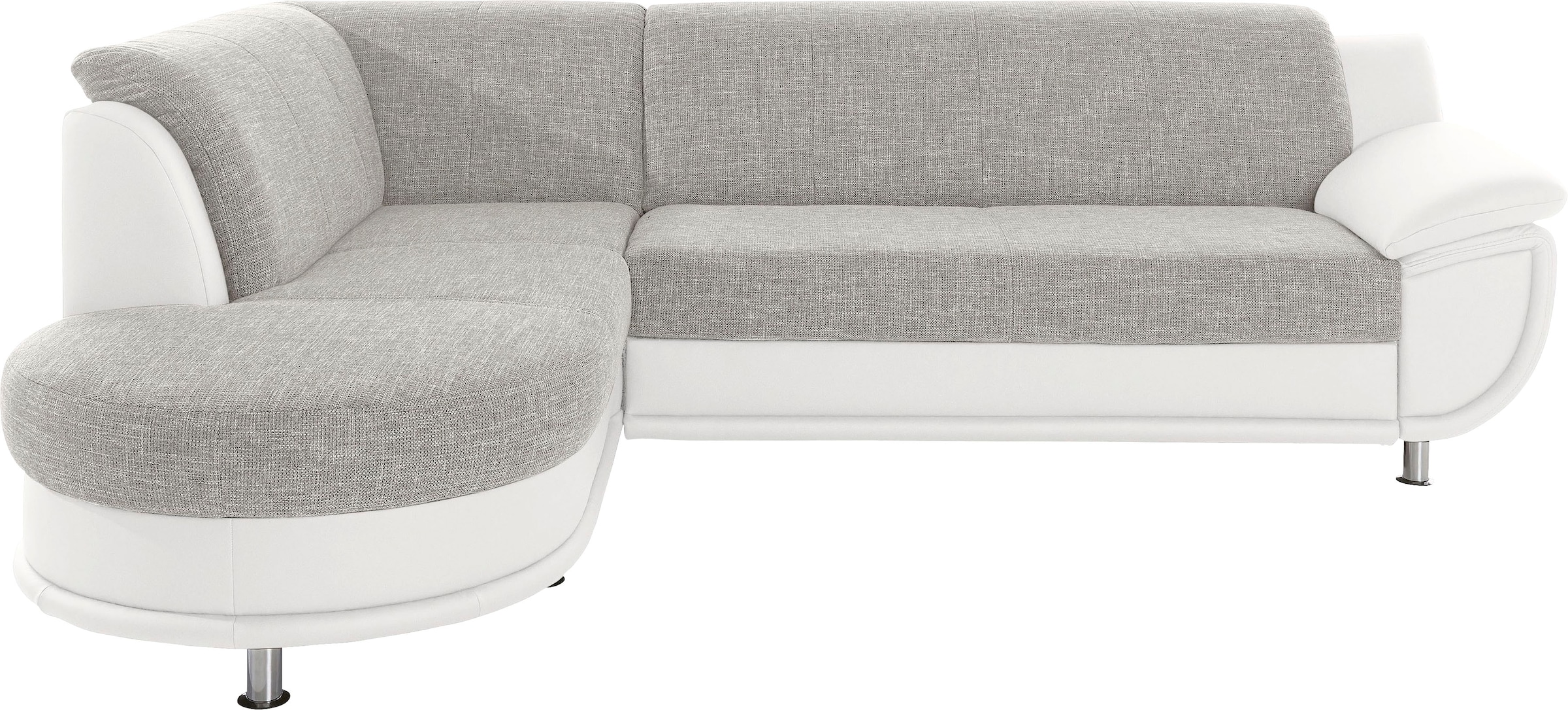 TRENDMANUFAKTUR Ecksofa »Rondo 3, zeitlos und bequem, Materialmix, breite Armlehnen, L-Form«, wahlweise mit Federkern für mehr Komfort, wahlweise mit Bettfunktion