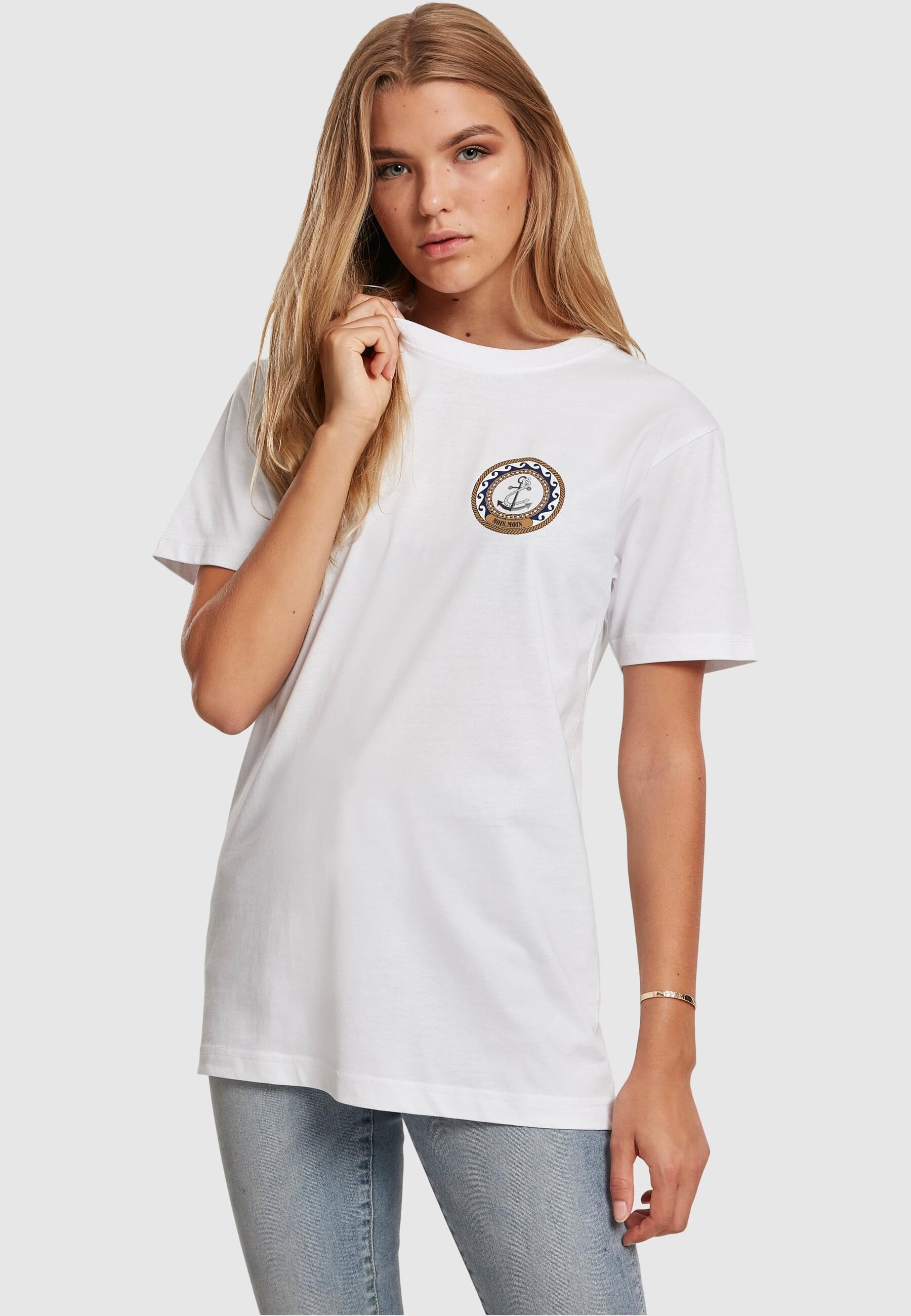 MisterTee Kurzarmshirt »MisterTee Damen Ladies Moin Moin Tee«, (1 tlg.)