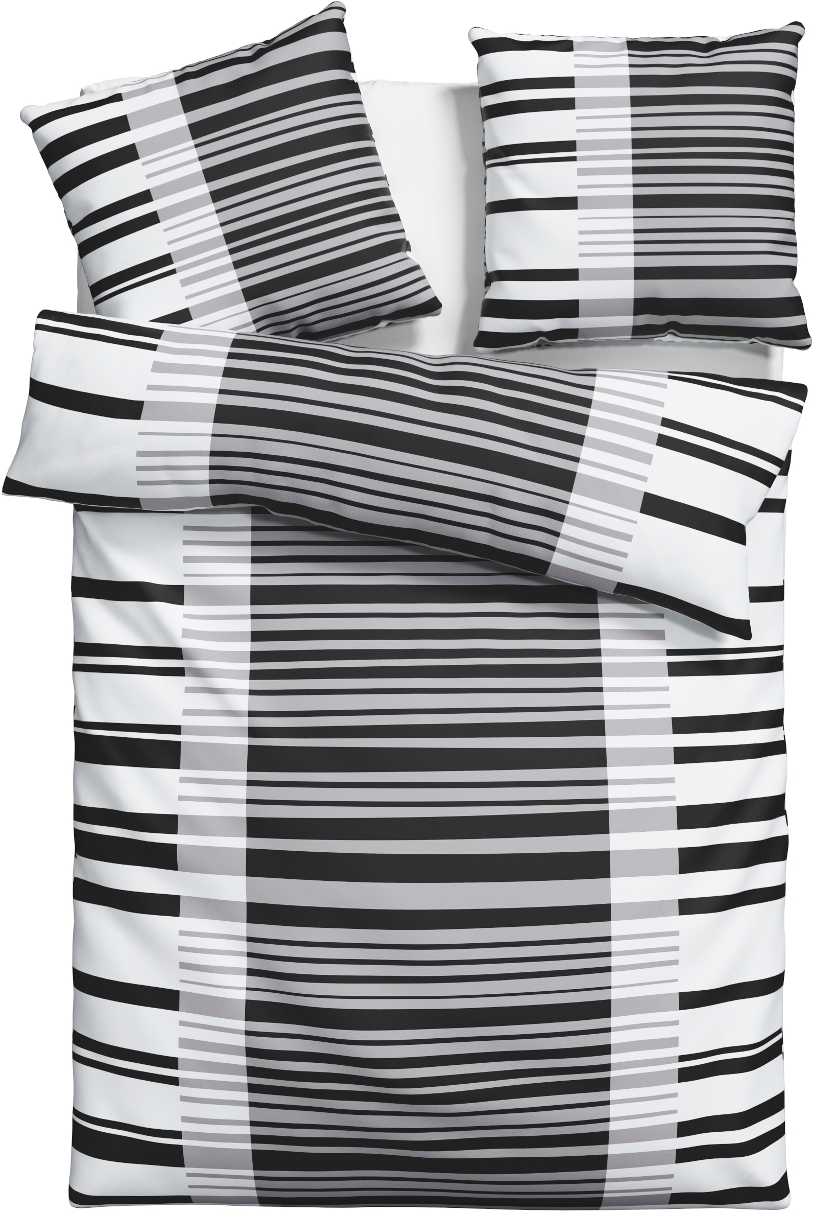 Bruno Banani Bettwäsche »Cameo in Gr. 135x200 oder 155x220 cm« 2 Stk. tlg. Bettwäsche aus Baumwolle, Bettwäsche im Streifen-Design