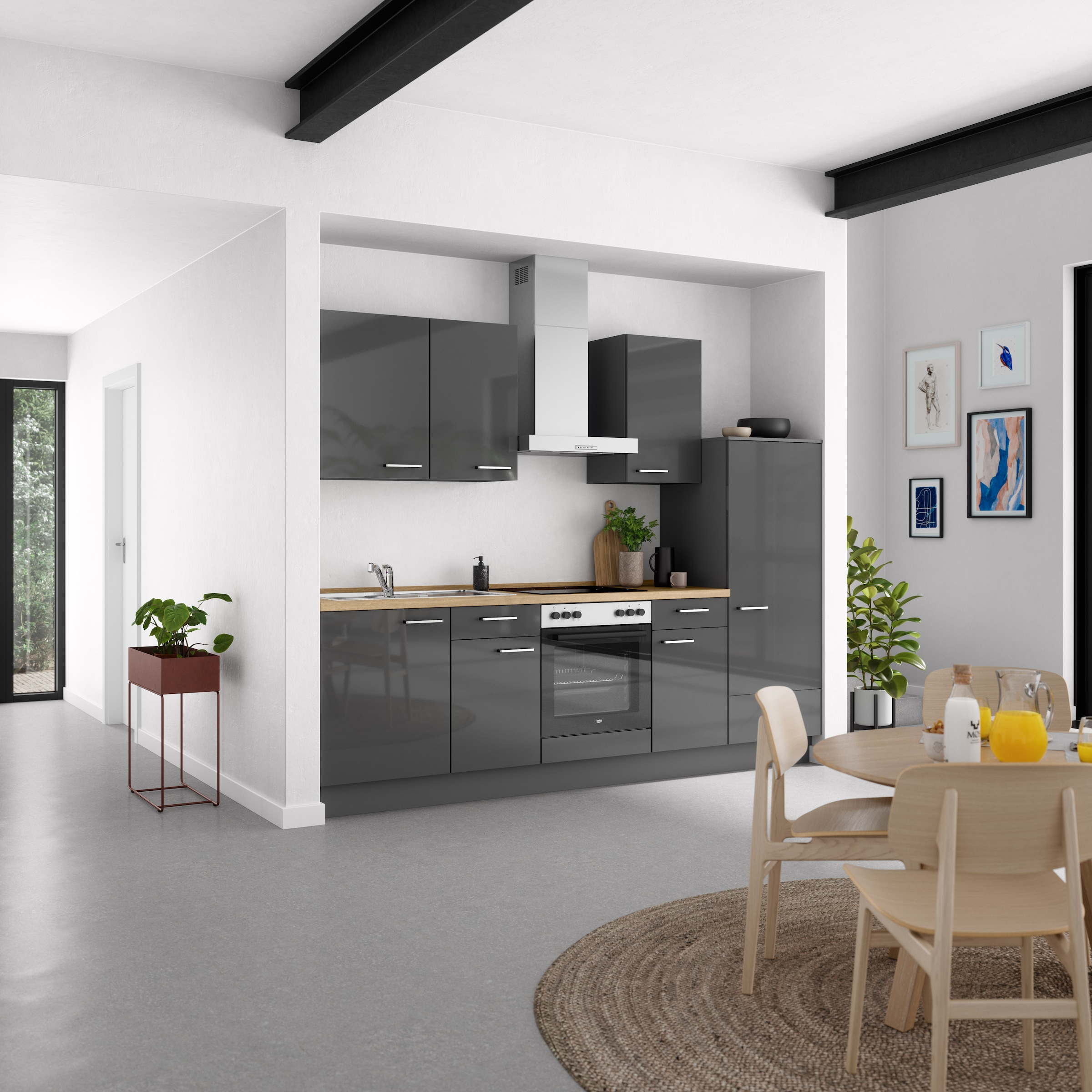 nobilia® Küchenzeile »"Flash I"«, vormontiert, Ausrichtung wählbar, Breite 270 cm, wahlw. mit E-Geräten