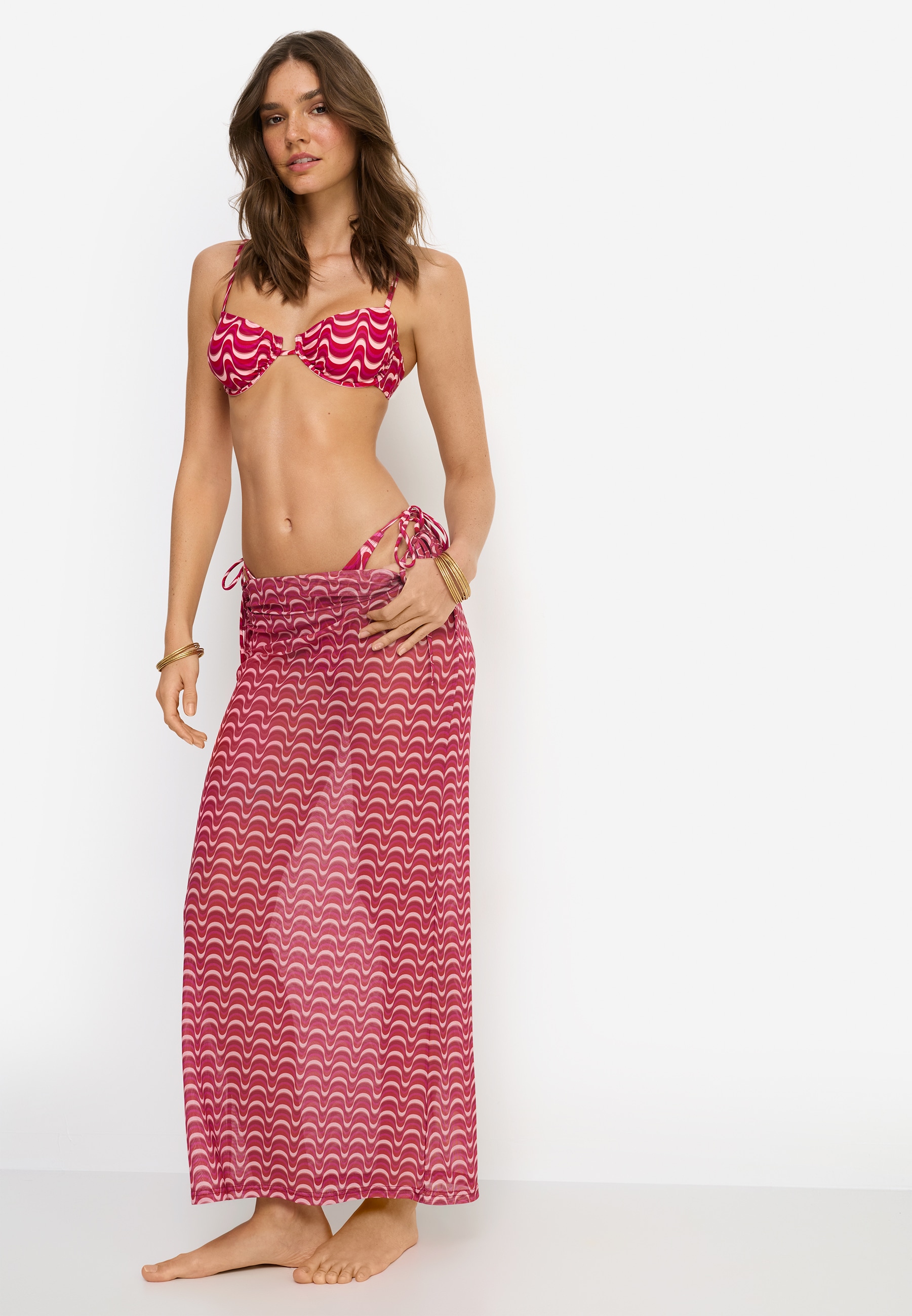 LSCN by LASCANA Meshrock mit Alloverdruck, Strandrock, Cover-up