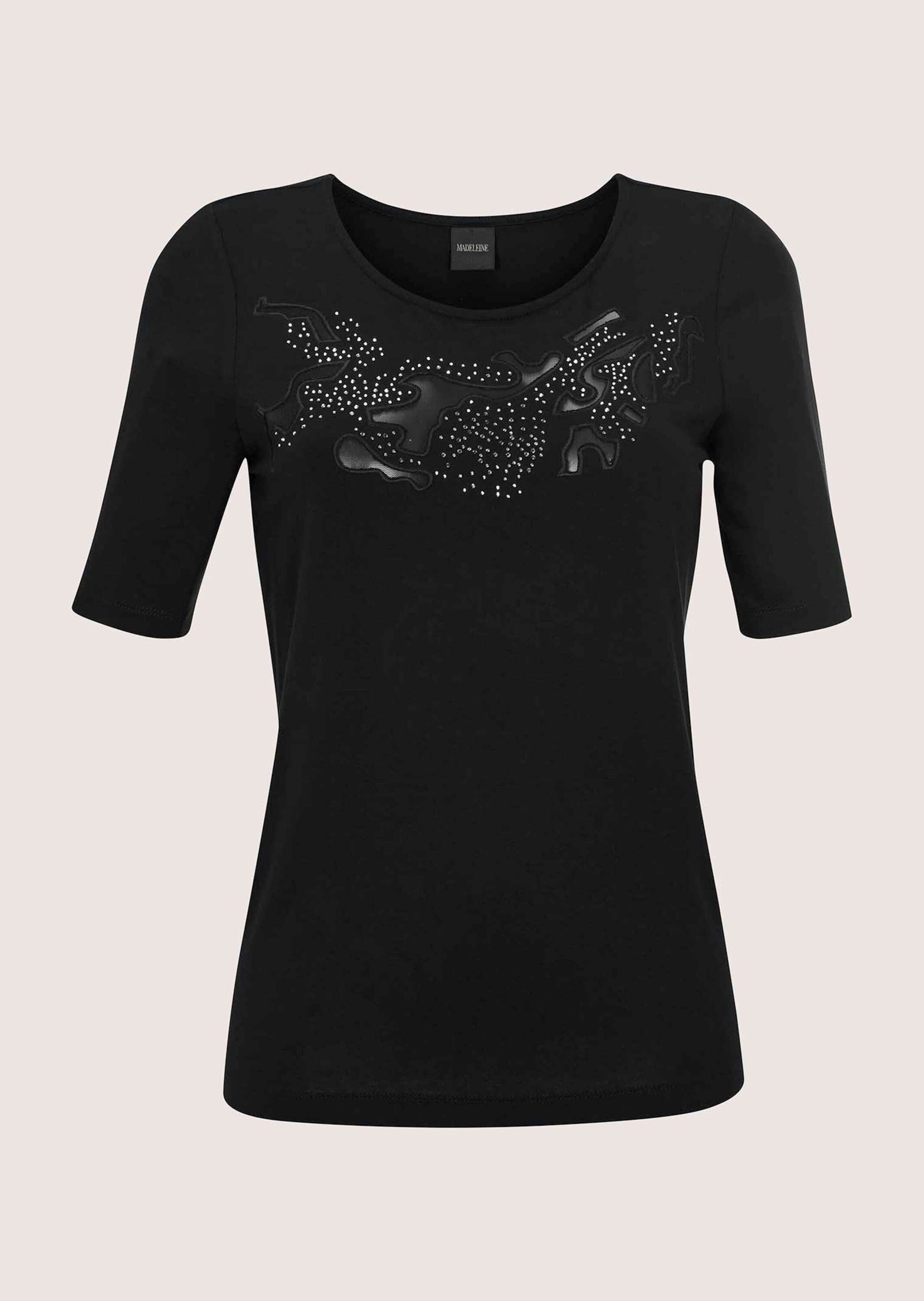MADELEINE Kurzarmshirt "Shirt Glamouröses Oberteil mit Straßsteinen"