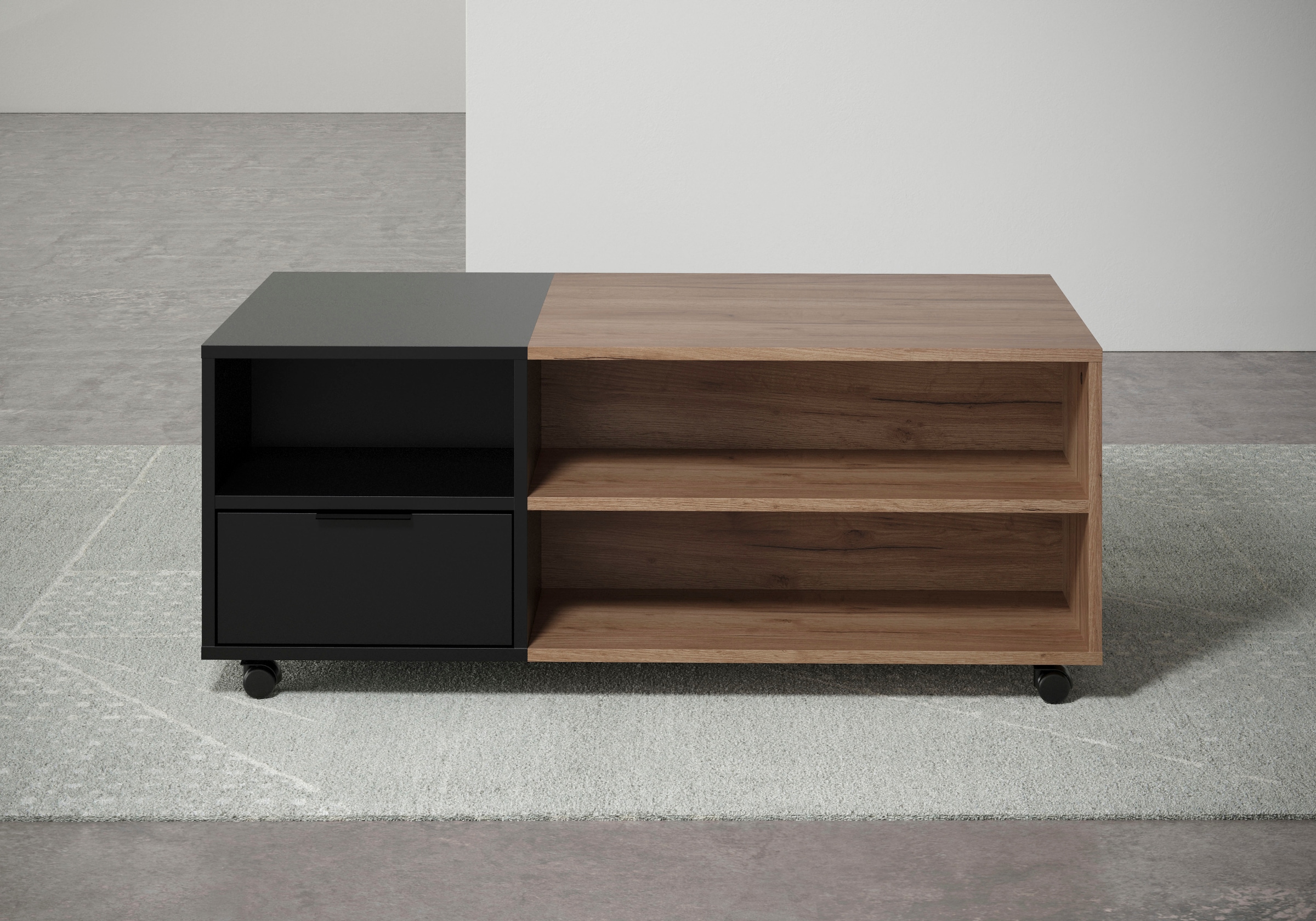 INOSIGN Couchtisch »Kriens«, Eleganter Wohnzimmertisch auf Rollen - Maße (B/T/H) 110/60/44 cm