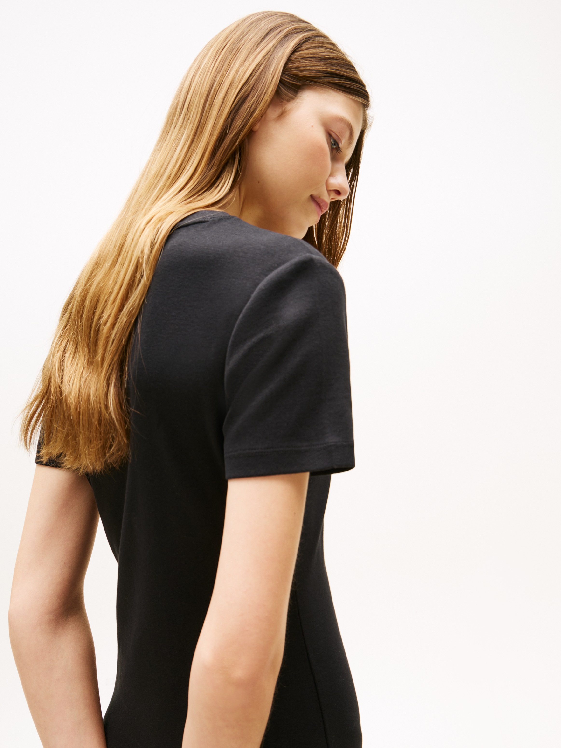 Tommy Hilfiger Shirtkleid "NEW CODY STR SLIM SHORT DRS SS", mit allover Str günstig online kaufen