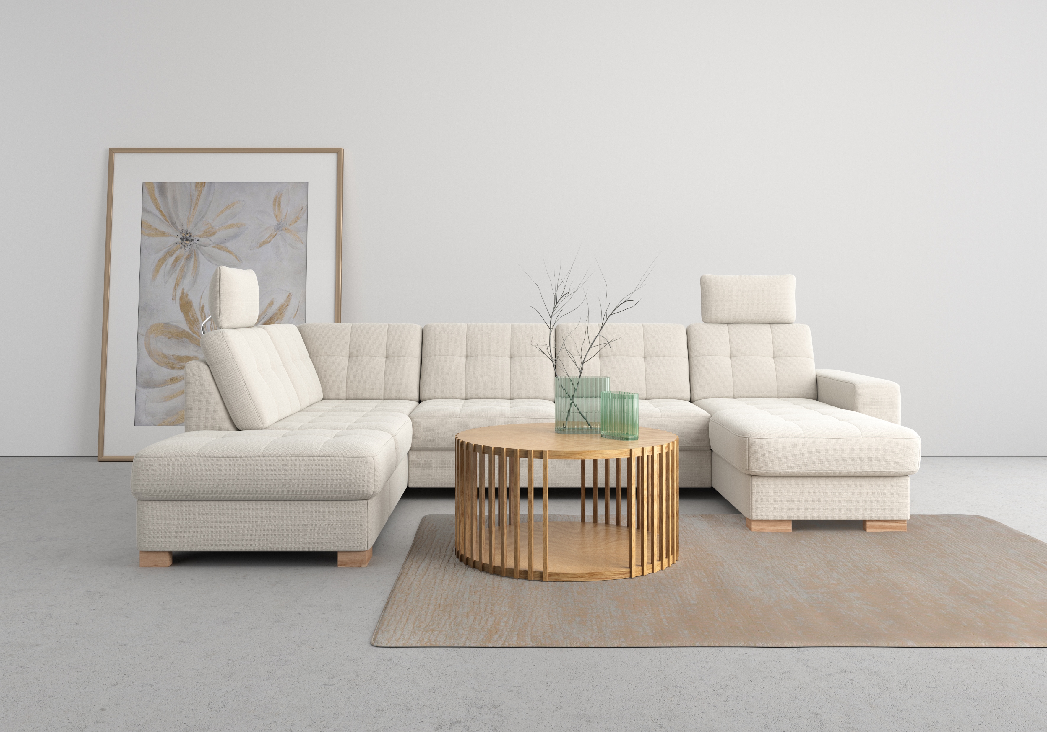 sit&more Wohnlandschaft "Quincy U-Form" wahlweise mit Schlaffunktion und Bettkasten