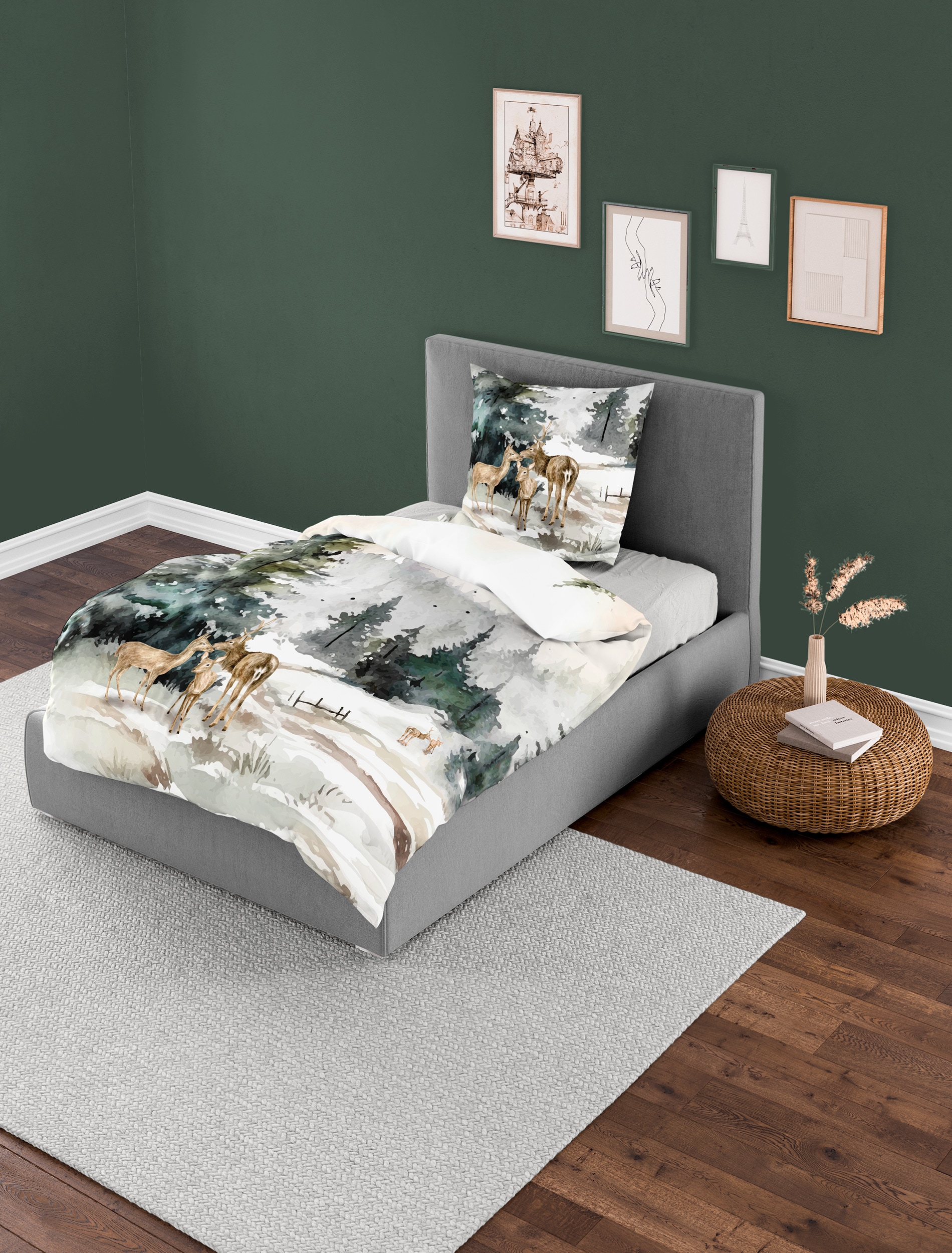 BIERBAUM Bettwäsche "5304" 2 Stk. Mako-Satin, 100 % Baumwolle, pflegeleicht günstig online kaufen