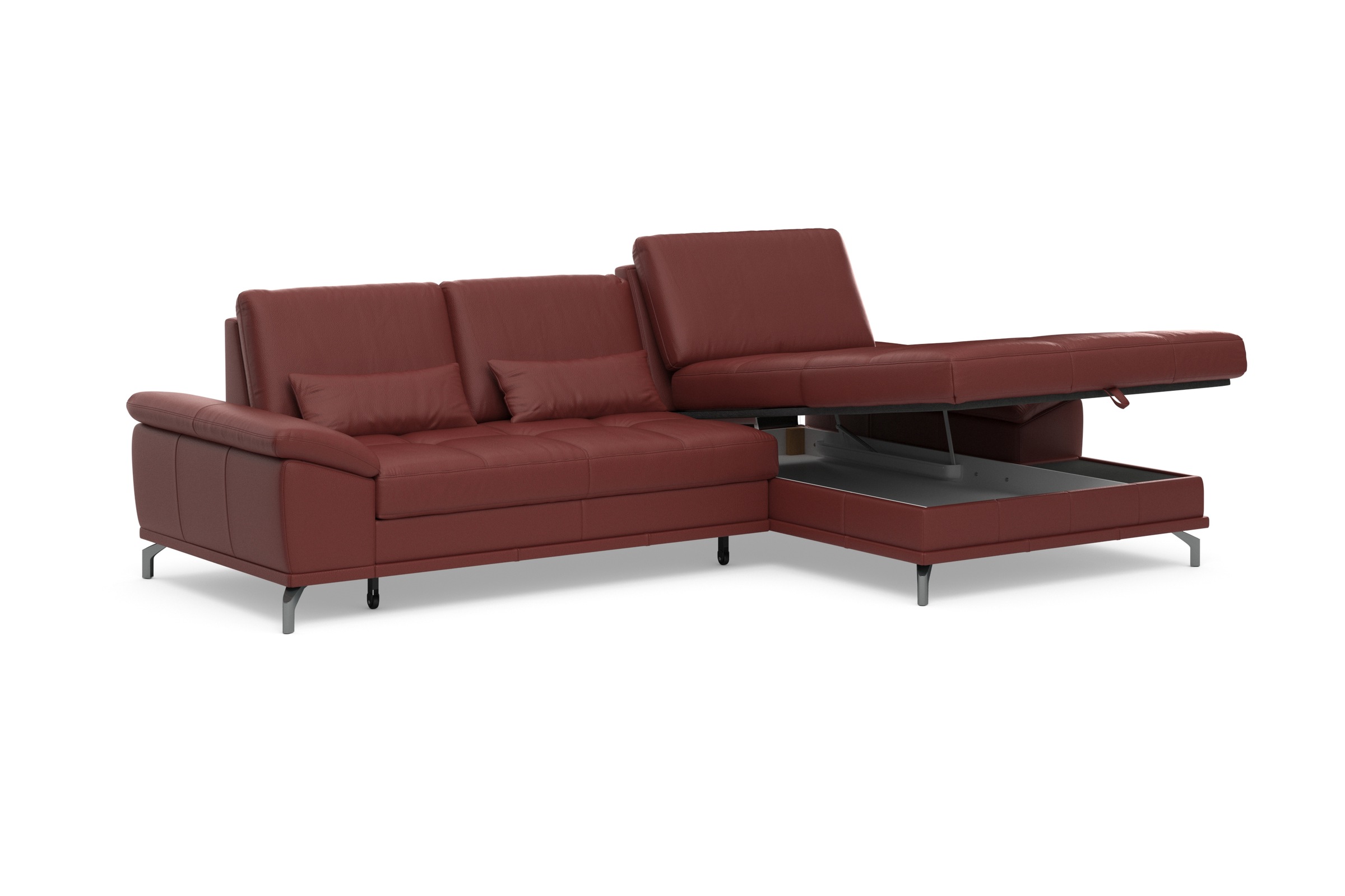 Places of Style Ecksofa Costello, mit Sitztiefenverstellung und Armlehnfunktion, incl. 3 Nierenkissen