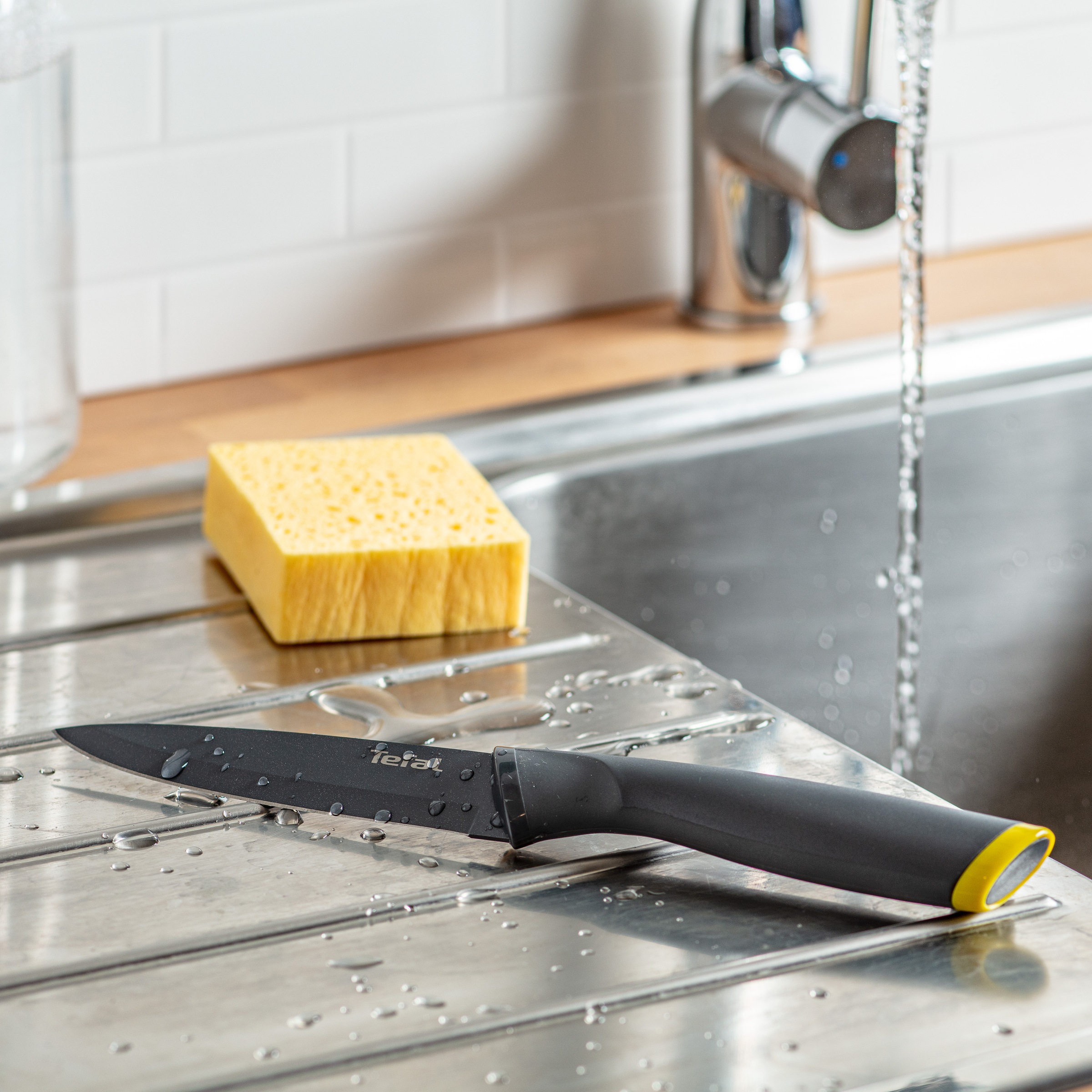 Tefal Universalküchenmesser »Fresh Kitchen« 12 cm, Klingen aus rostfreiem Stahl, Titan-Versiegelung, Klingenschutz