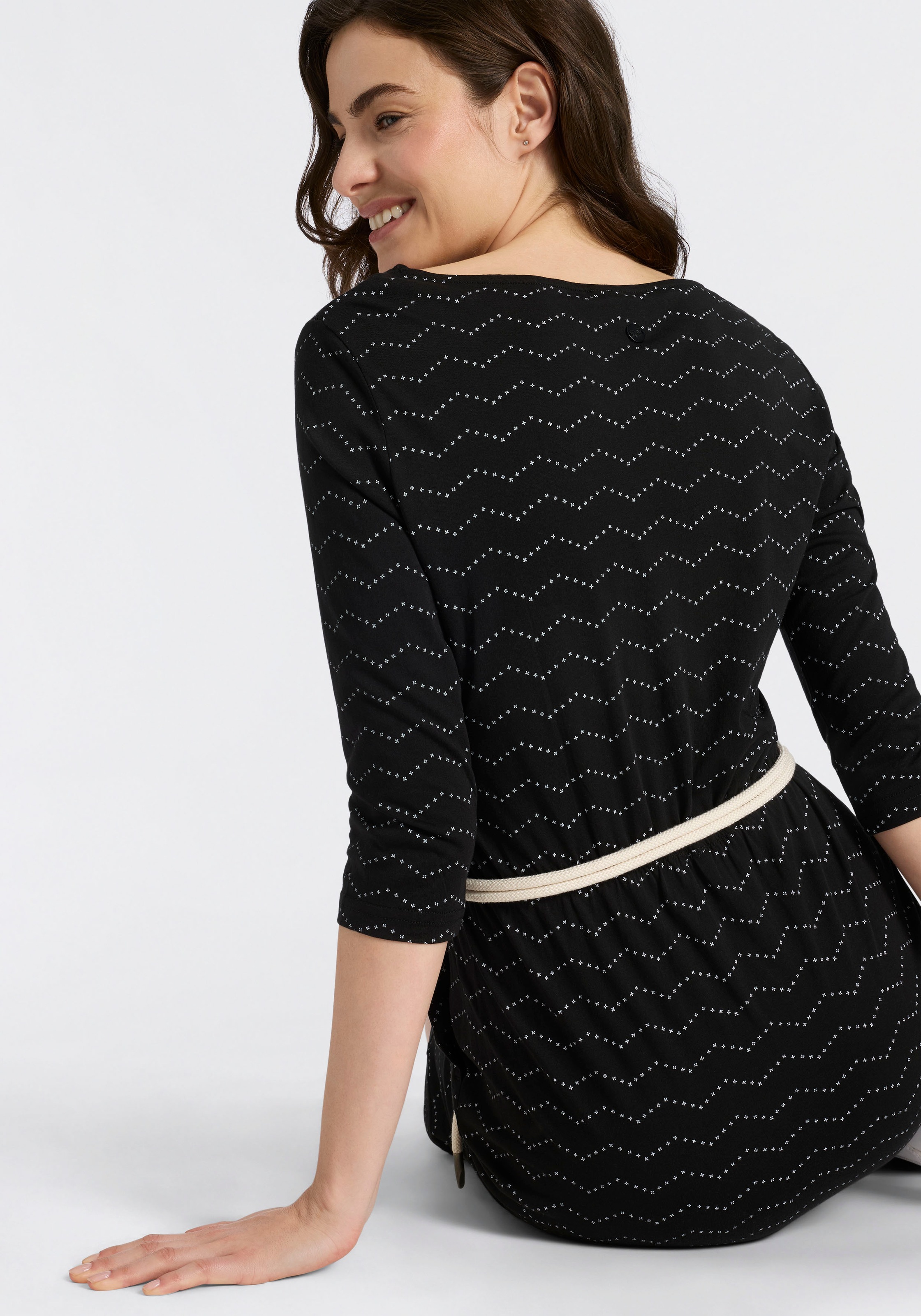 Ragwear Lilitha Zig Zag O Dress Black Size XS 2