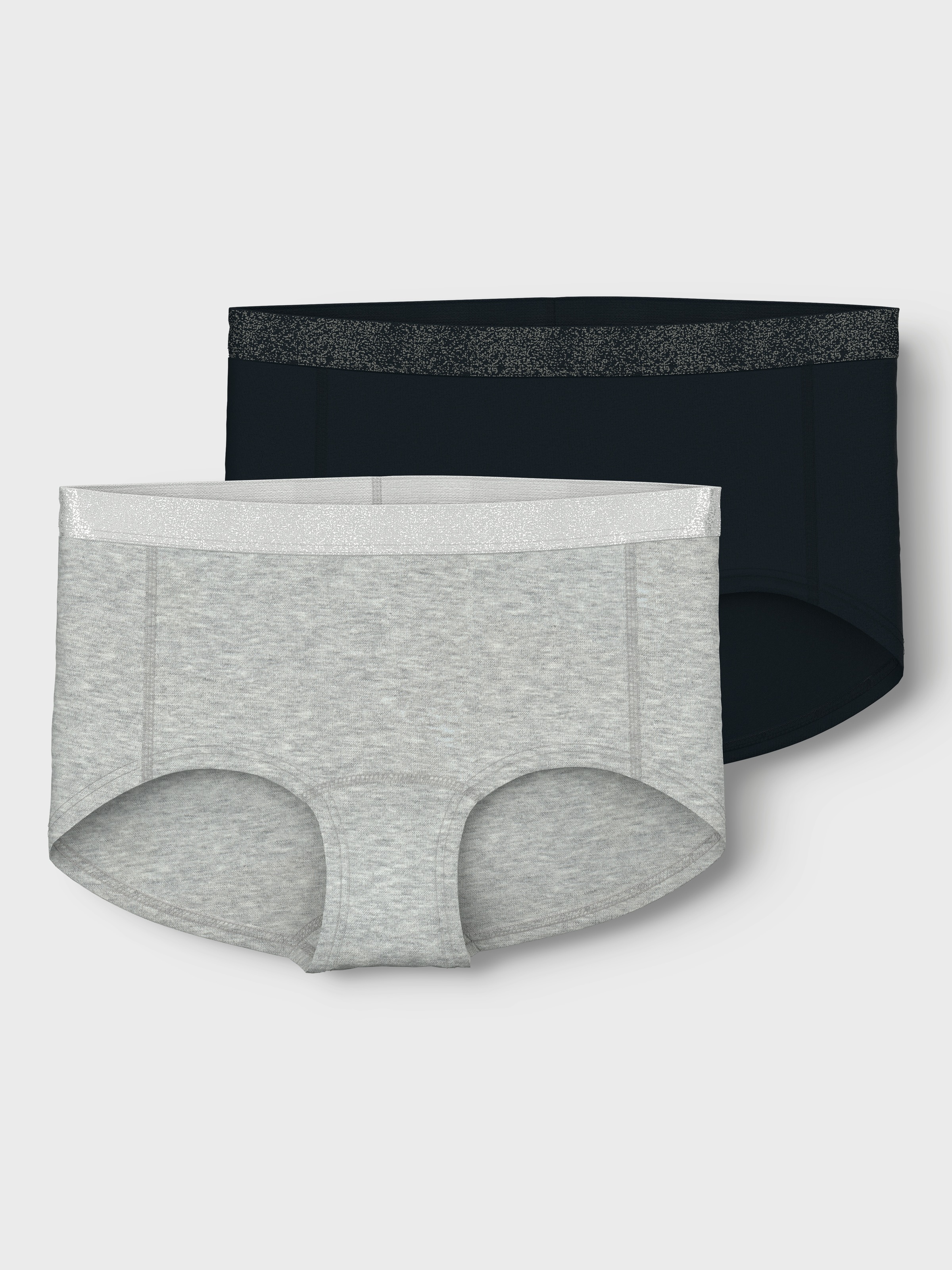 NAME IT Mädchen Hipster "NKFHIPSTER 2P NOOS", Gr. 122, schwarz, Jersey, Obermaterial: 95% Baumwolle, 5% Elasthan, meliert, Unterhosen