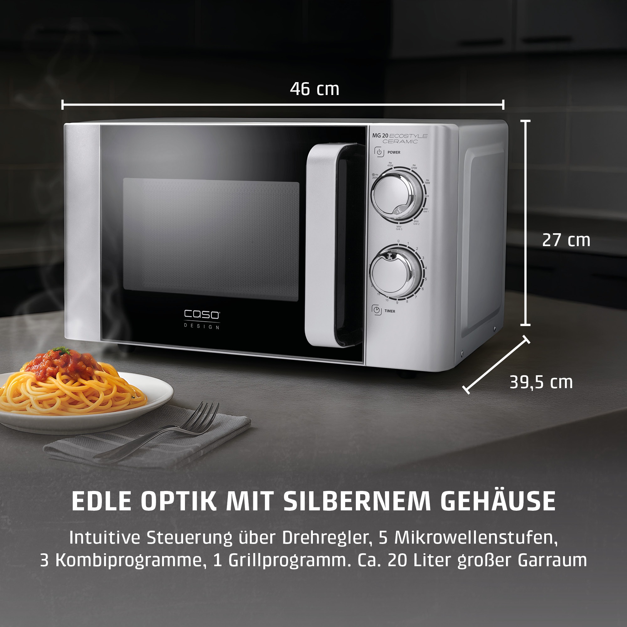 Caso Mikrowelle »3316 MG 20 Ecostyle Ceramic« Grill | Mikrowelle 1200 W