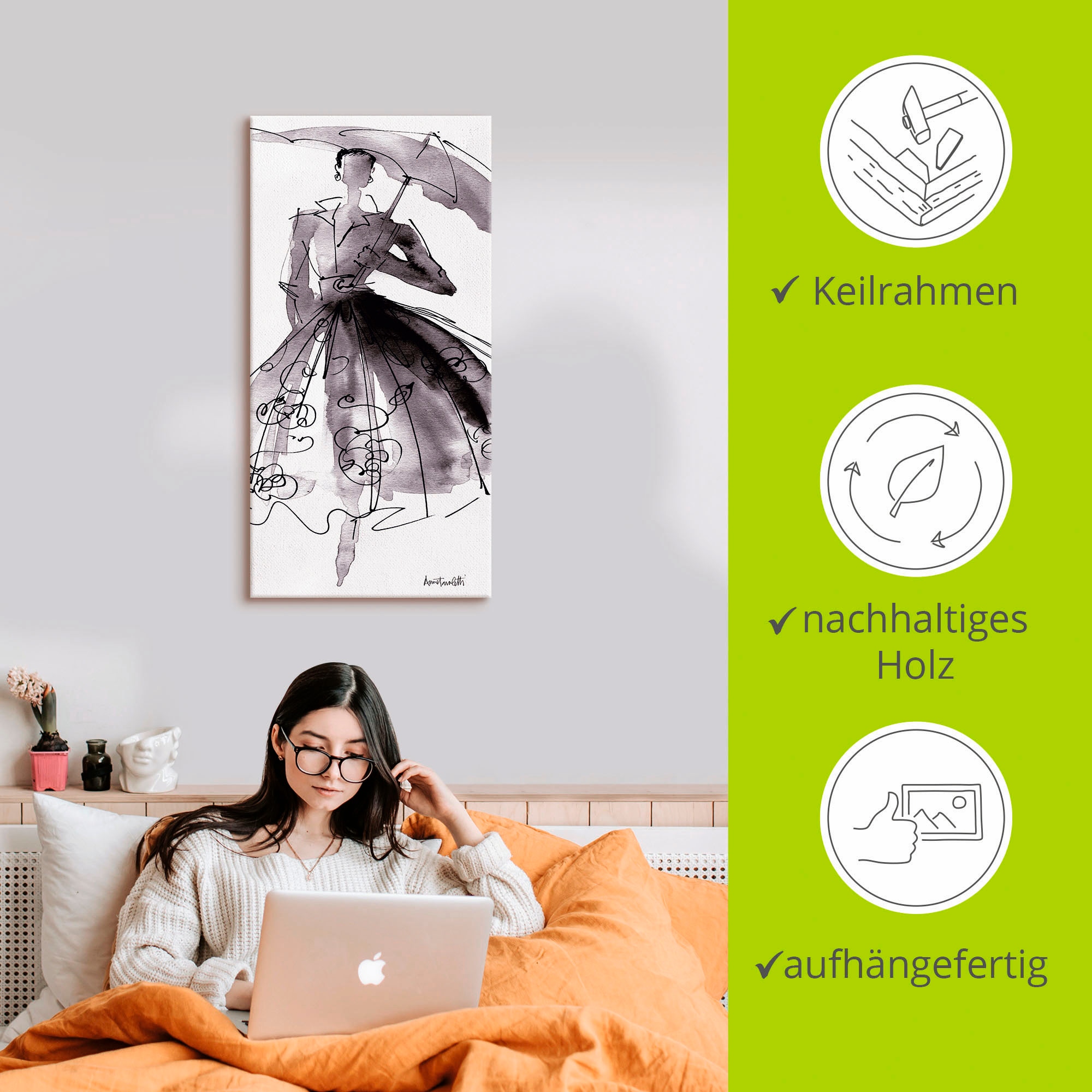 Artland Wandbild »Mode Skizzenbuch VI«, Mode, (1 St.), als Leinwandbild, Poster, Wandaufkleber in verschied. Größen