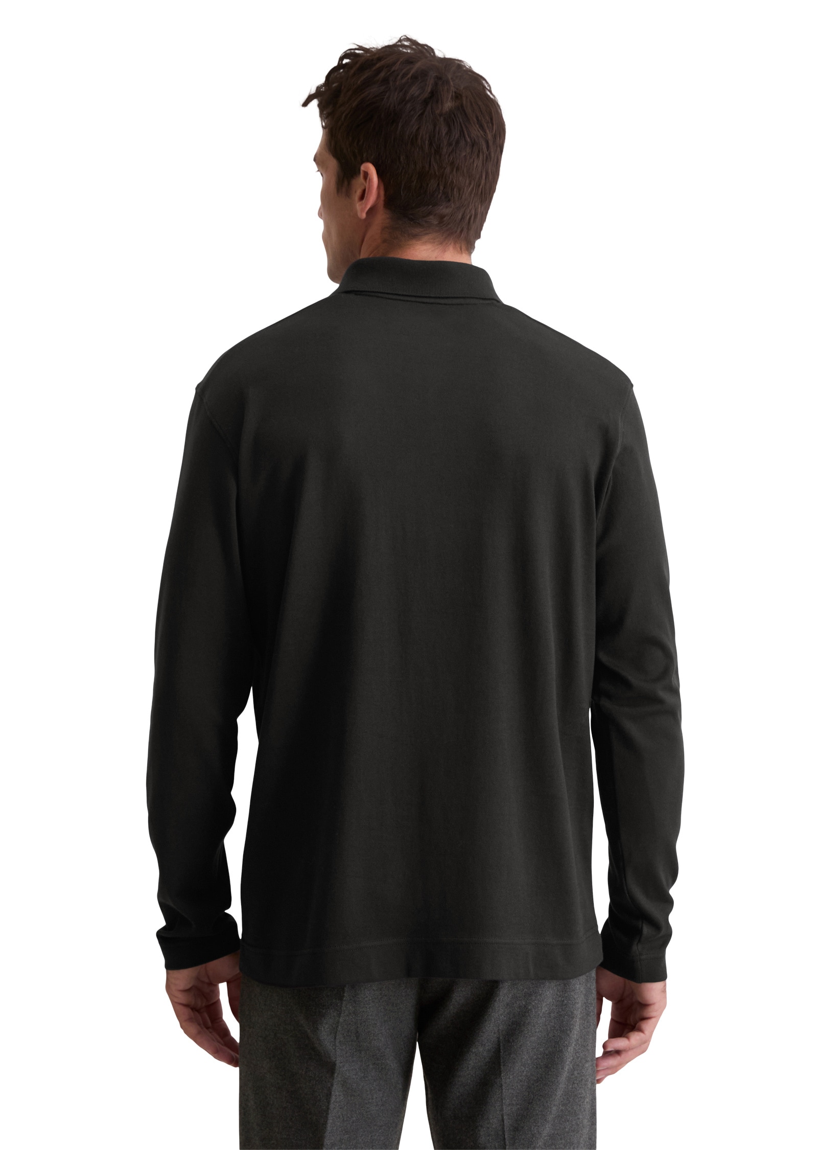 Marc O'Polo Langarm-Poloshirt »aus schwerem Bio-Baumwoll-Jersey«