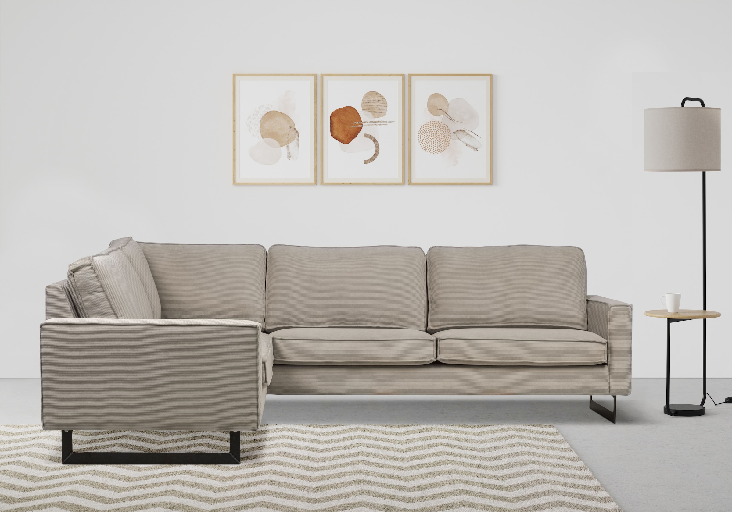 Places of Style Ecksofa "Pinto, 250/290 cm, langer Schenkel, XXL, Ottomane" günstig online kaufen