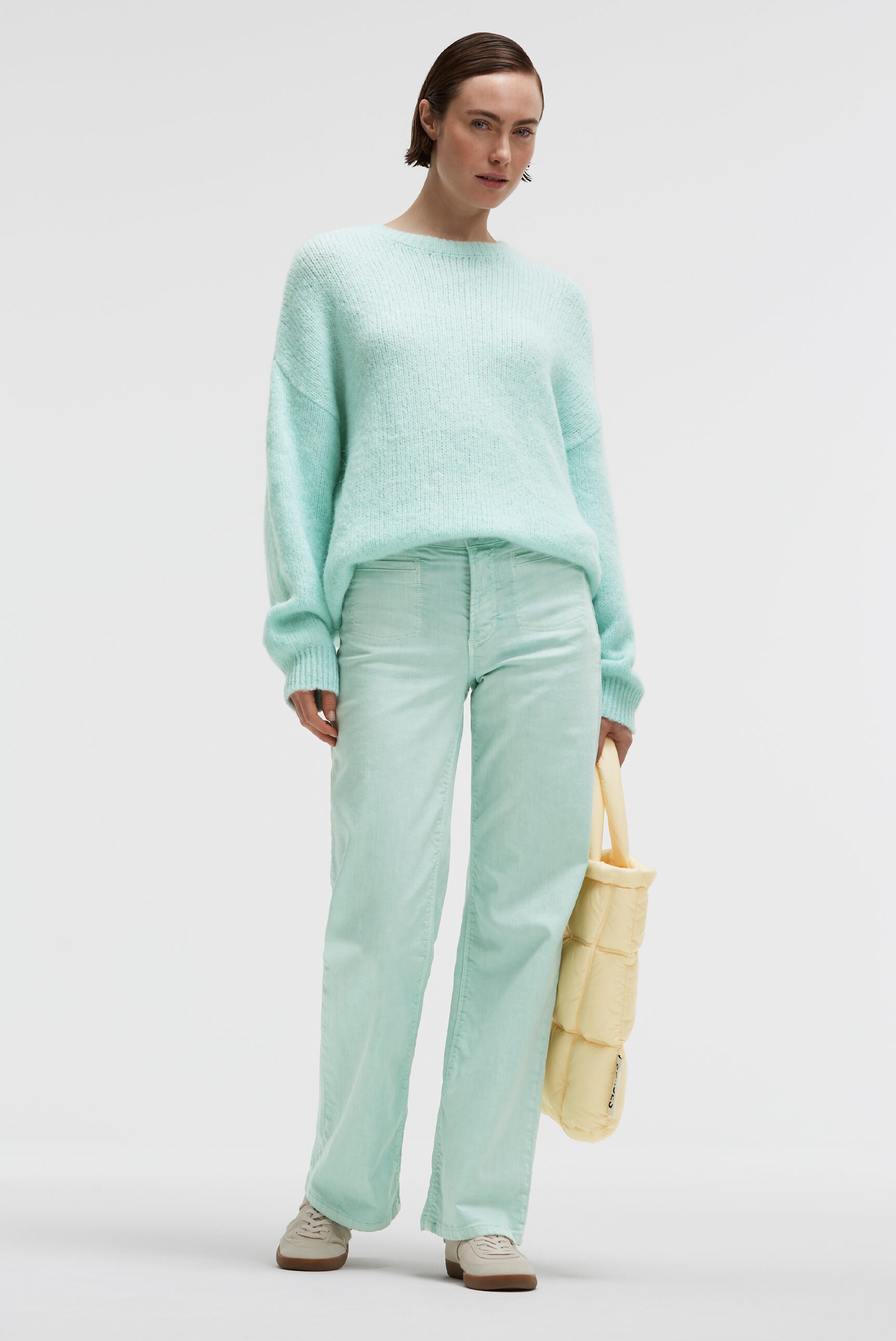 SENSES.THE LABEL Rundhalspullover mit überschnittener Schulter