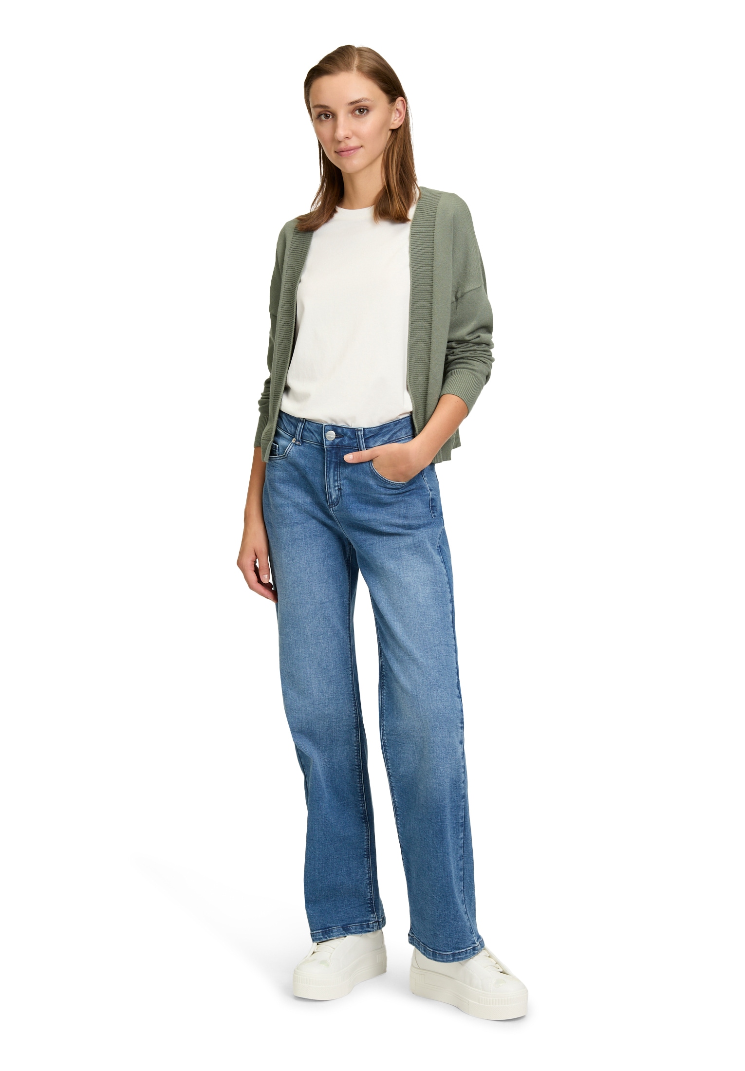 Cartoon Strickjacke »Cartoon Damen Basic-Strickjacke mit Rippbündchen«, Rippbündchen
