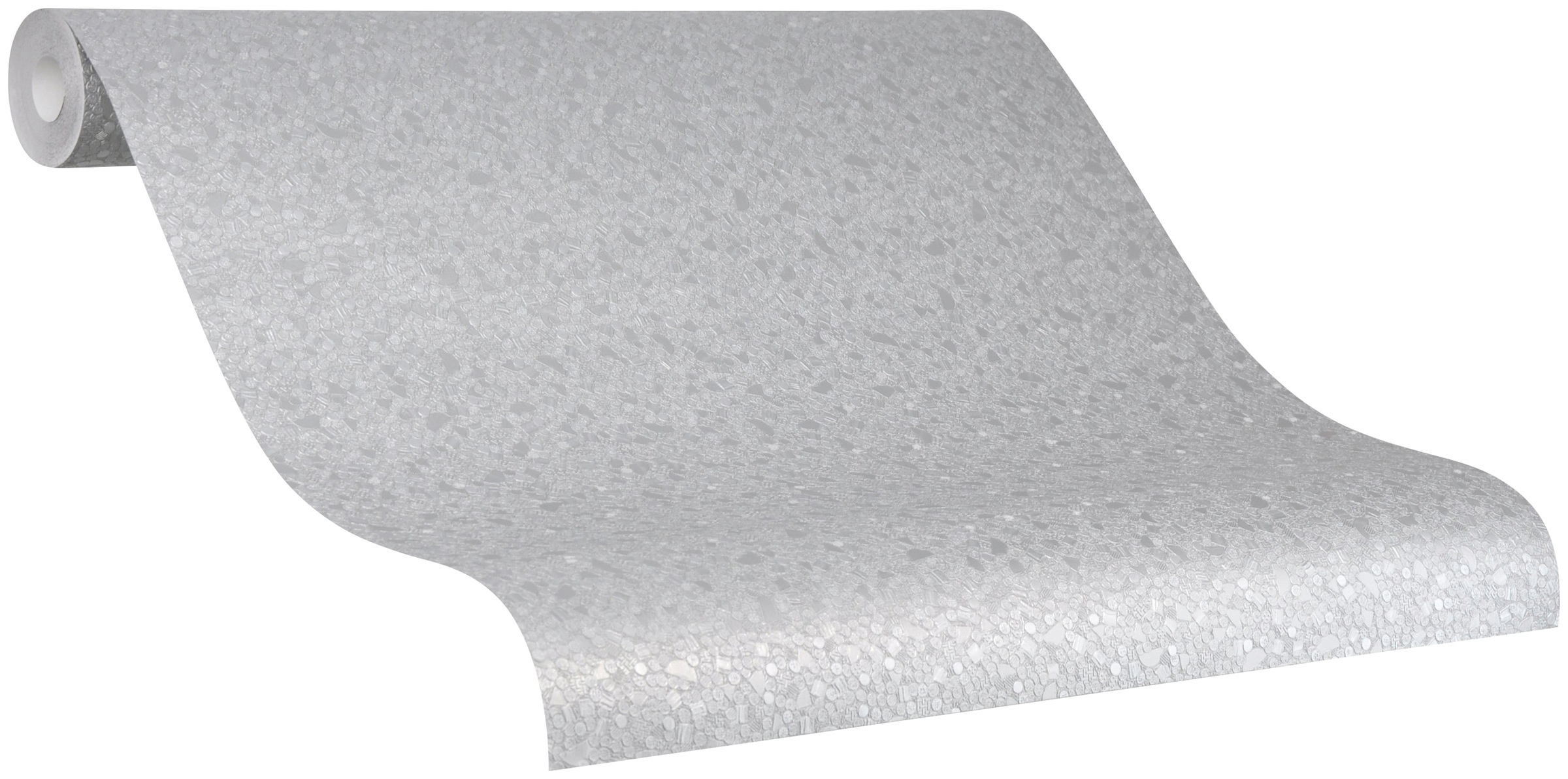 GLÖÖCKLER Vliestapete, B/L: 0,7m x 10,05m, Rollen: 1, silber, Wohnzimmer, Tapeten, moderne Tapete für Wohnzimmer Schlafzimmer Küche