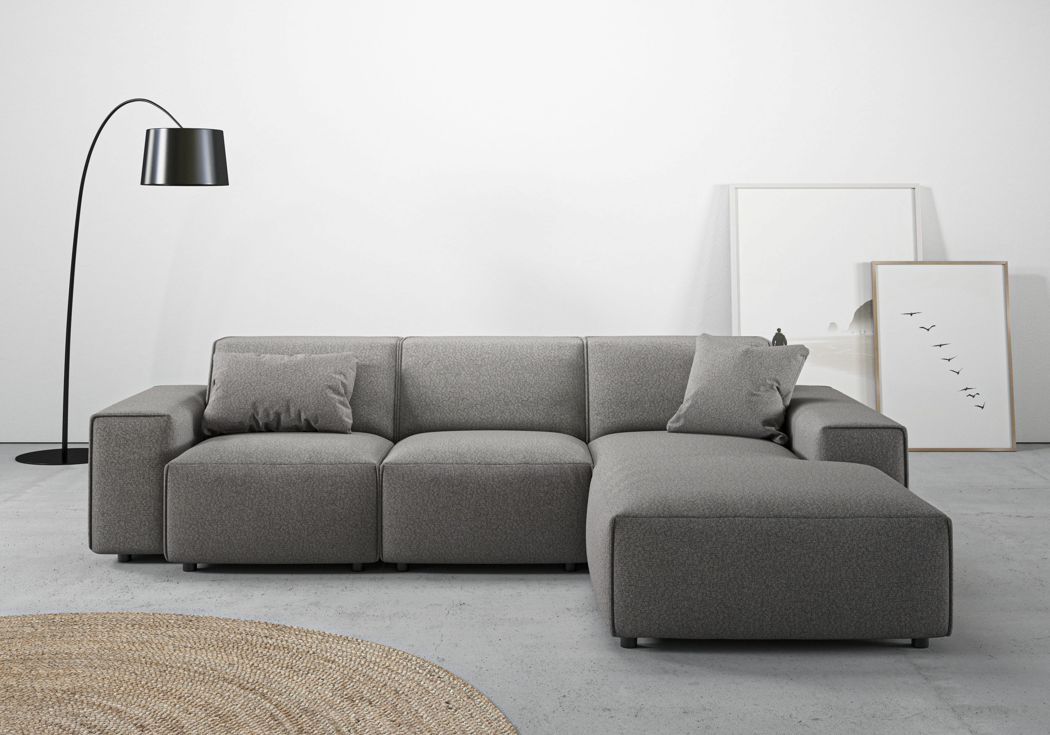Home affaire Ecksofa "Glimminge L-Form auch in Breitcord, Feincord + Easy care-Bezug," Breite 264, Zierkissen