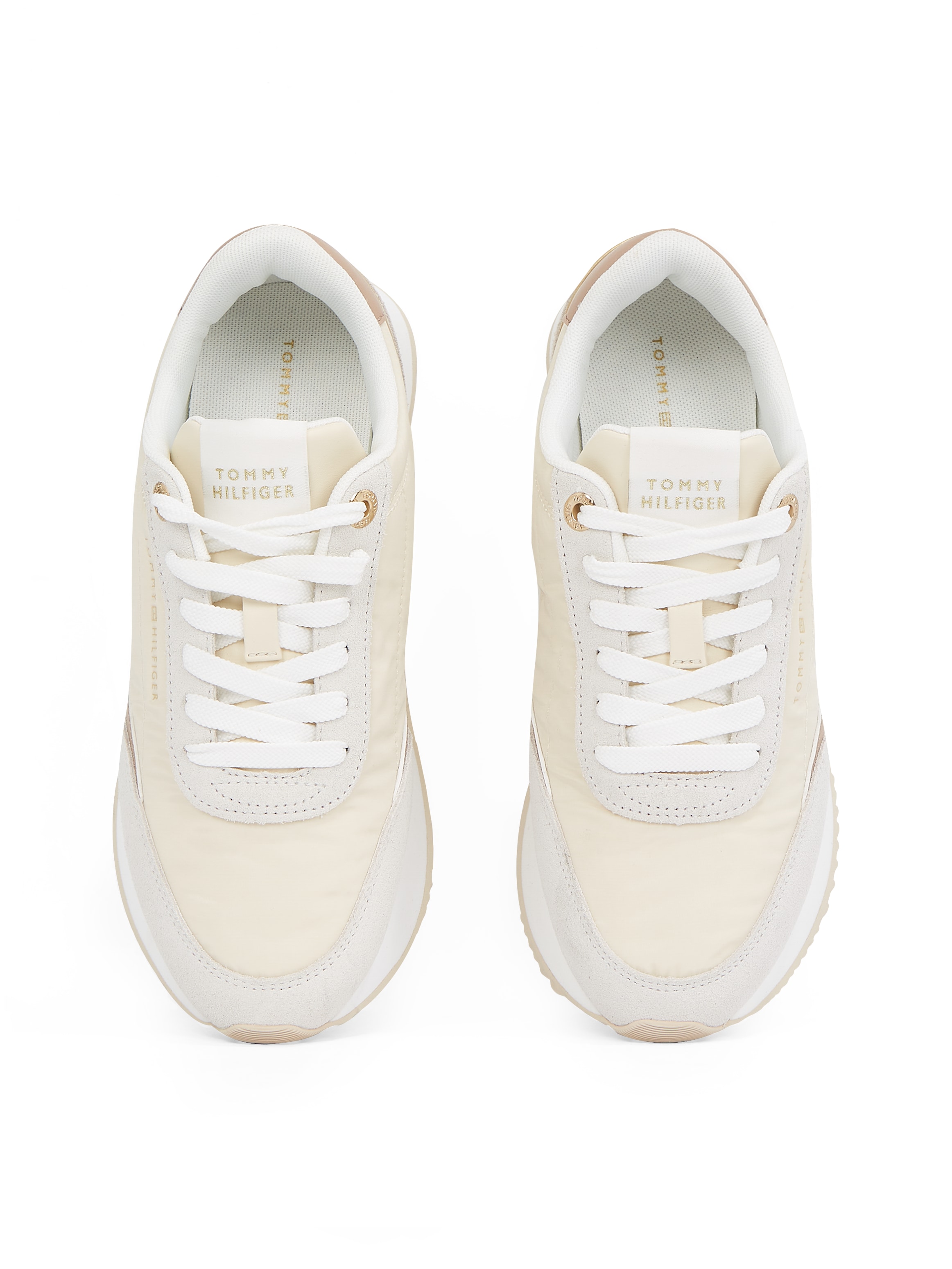 Tommy Hilfiger Plateausneaker »ESSENTIAL RUNNER«, Freizeitschuh, Halbschuh, Schnürschuh mit Kontrastbesätzen