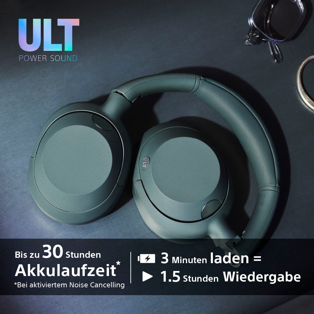 Sony Kopfhörer »ULT Wear«, A2DP Bluetooth-AVRCP Bluetooth-Bluetooth-HFP-HSP, Multi-Point-Verbindung-Noise-Cancelling-Sprachsteuerung-kompatibel mit Siri, tiefem Bass, Geräuschunterdrückung, klare Anrufqualität, iOS & Android