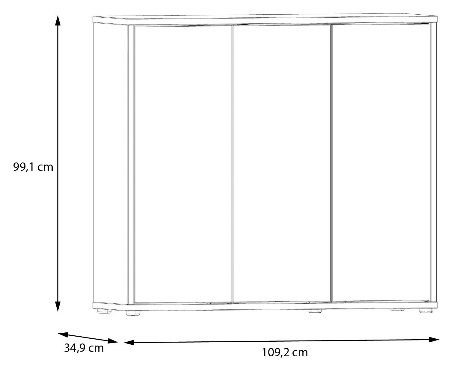 FORTE Schuhschrank »Alice Springs«, (B/H/T 109,2/99,1/34,9 cm), Stauraumschrank, Mehrzweckschrank, grifflose Front, Push to open